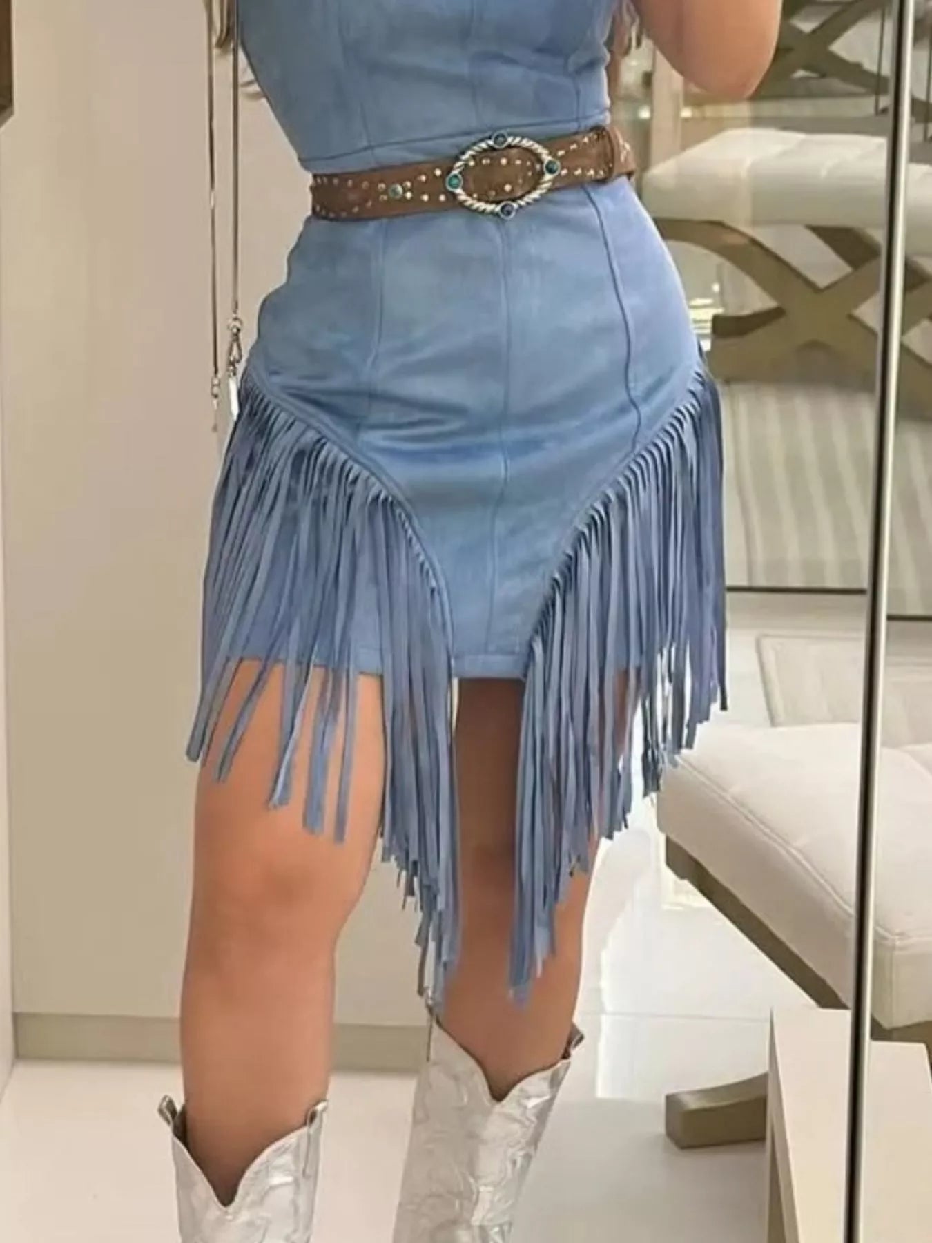 Sleeveless Fringed Mini Dress - Flip Flop Dynasty
