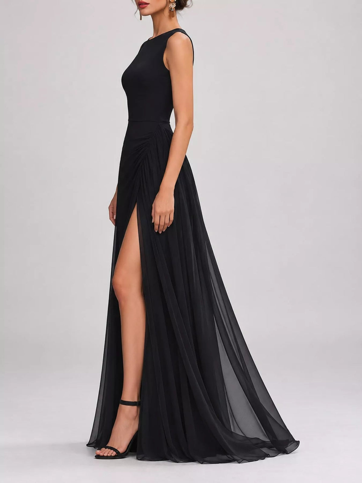 Sleeveless High-Slit Evening Maxi Dress - Flip Flop Dynasty