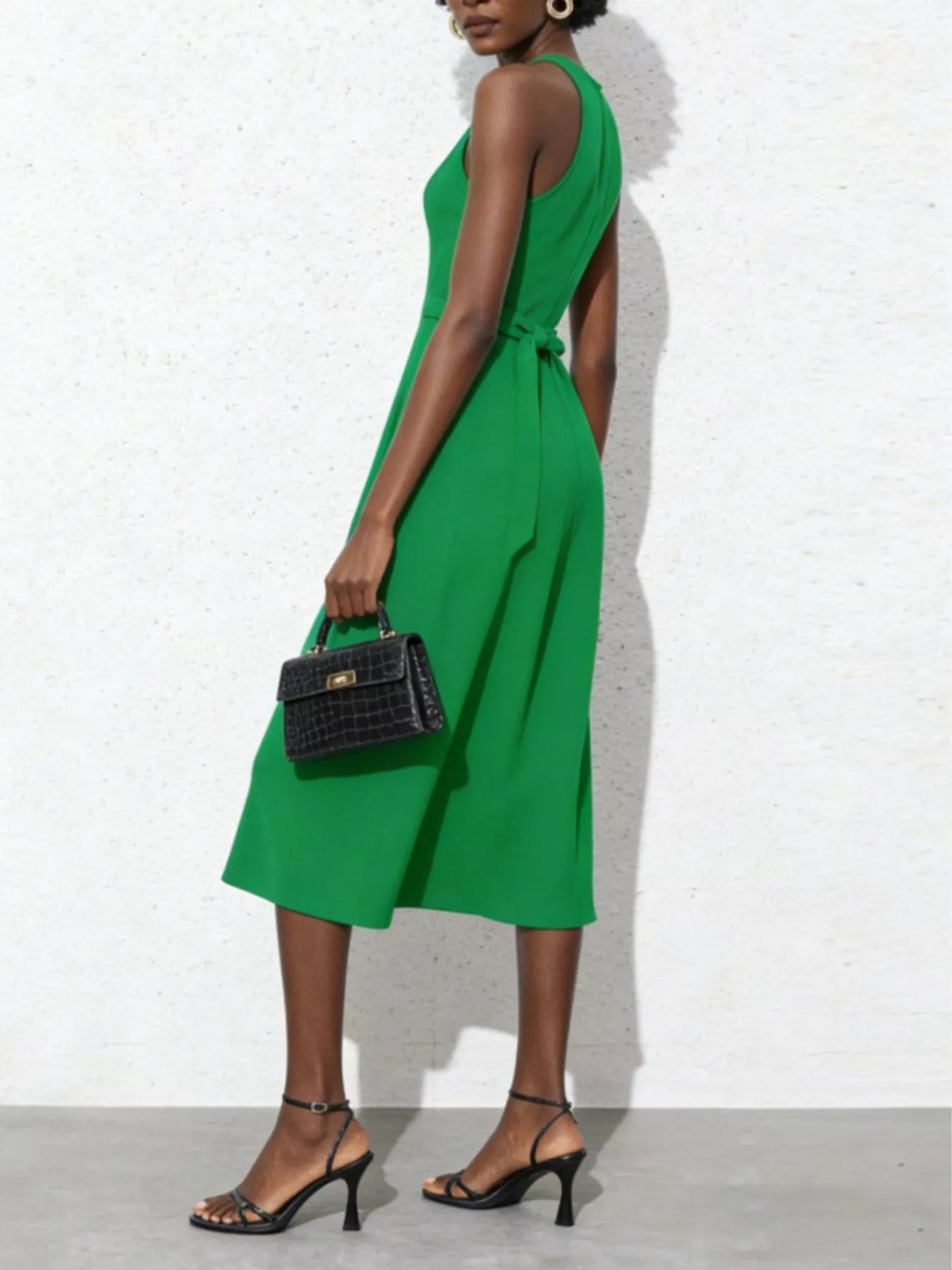 Sleeveless Tie Waist Midi Dress - Flip Flop Dynasty