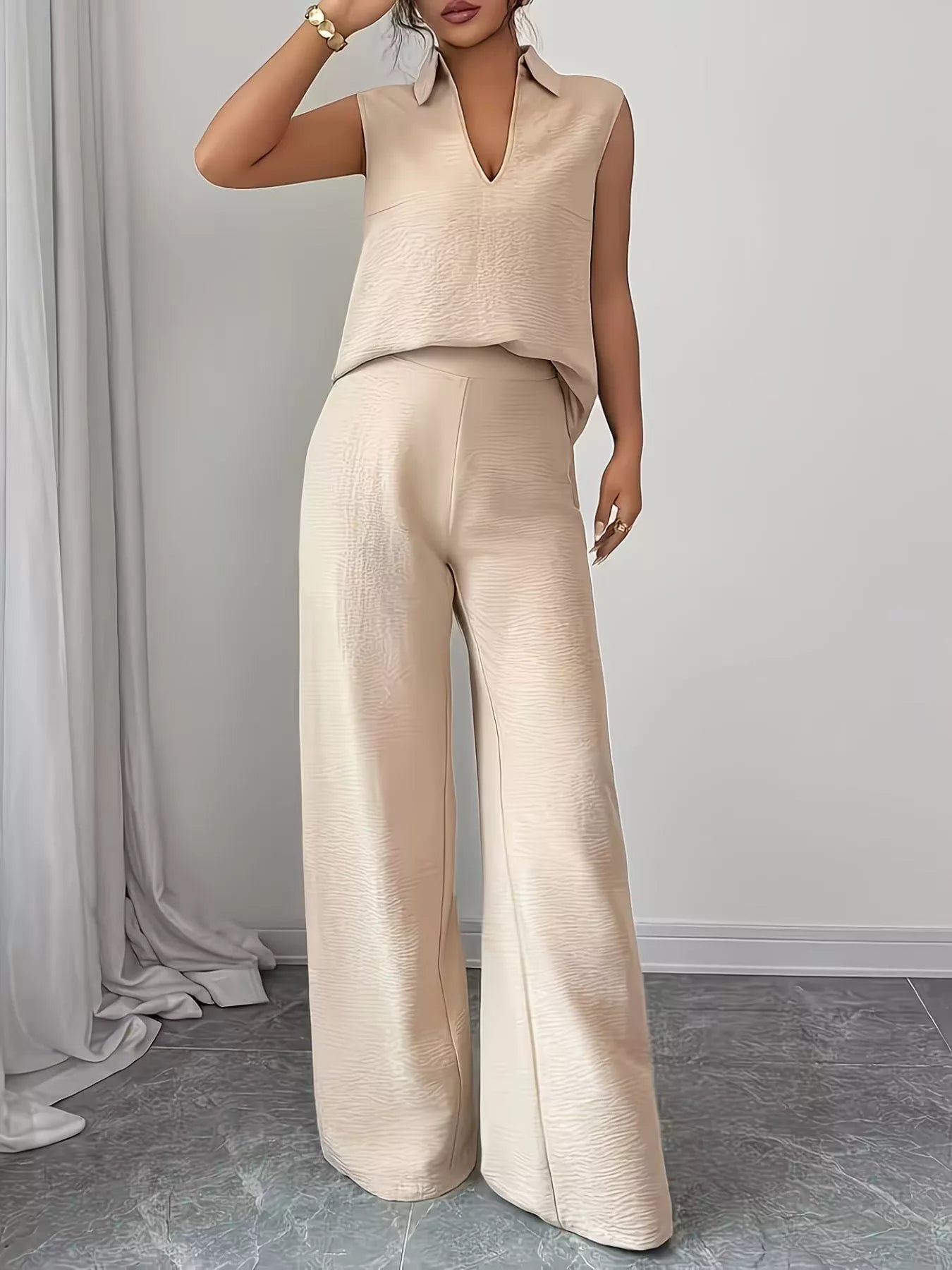 Sleeveless Top and Wide Leg Pants Set - Flip Flop Dynasty