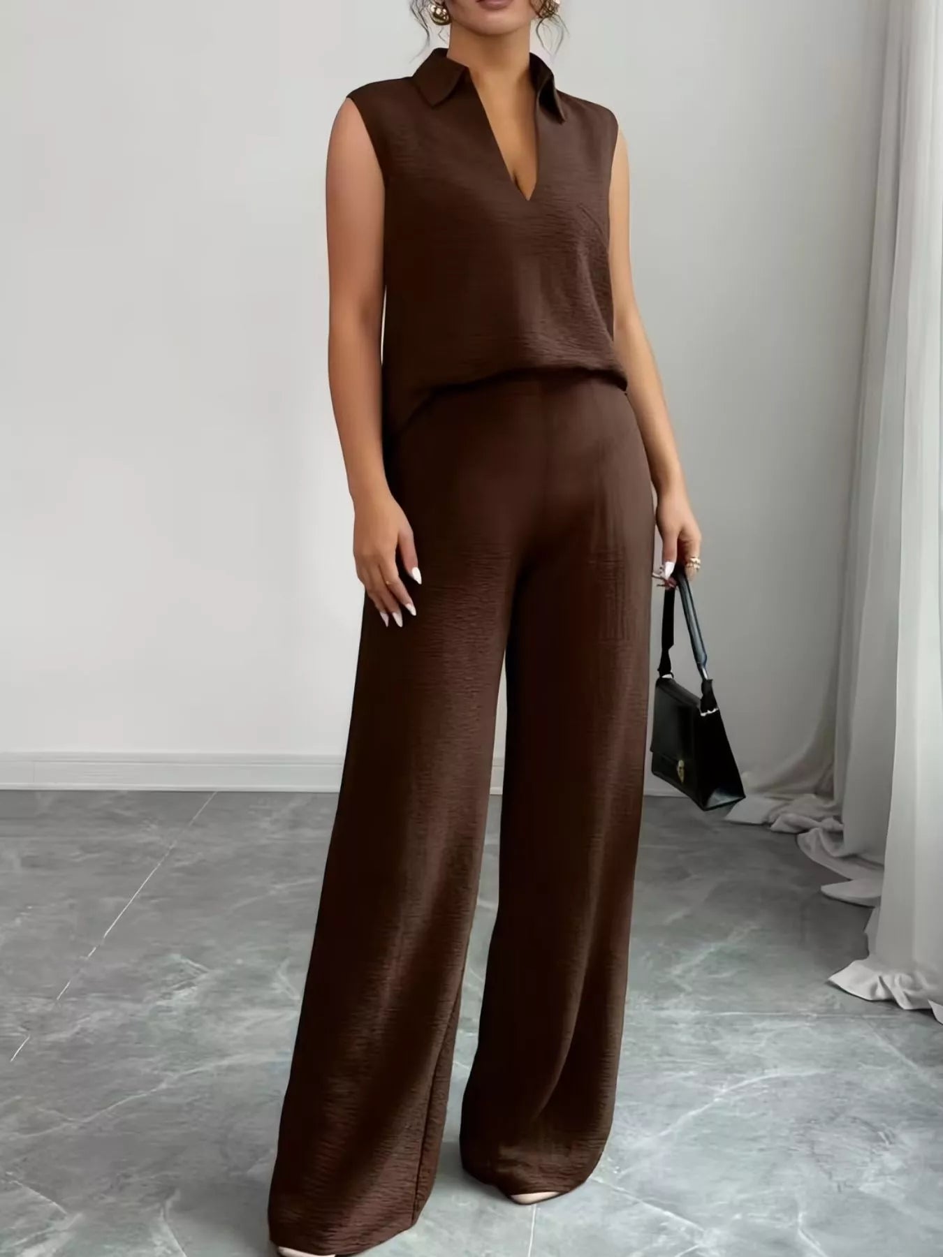 Sleeveless Top and Wide Leg Pants Set - Flip Flop Dynasty