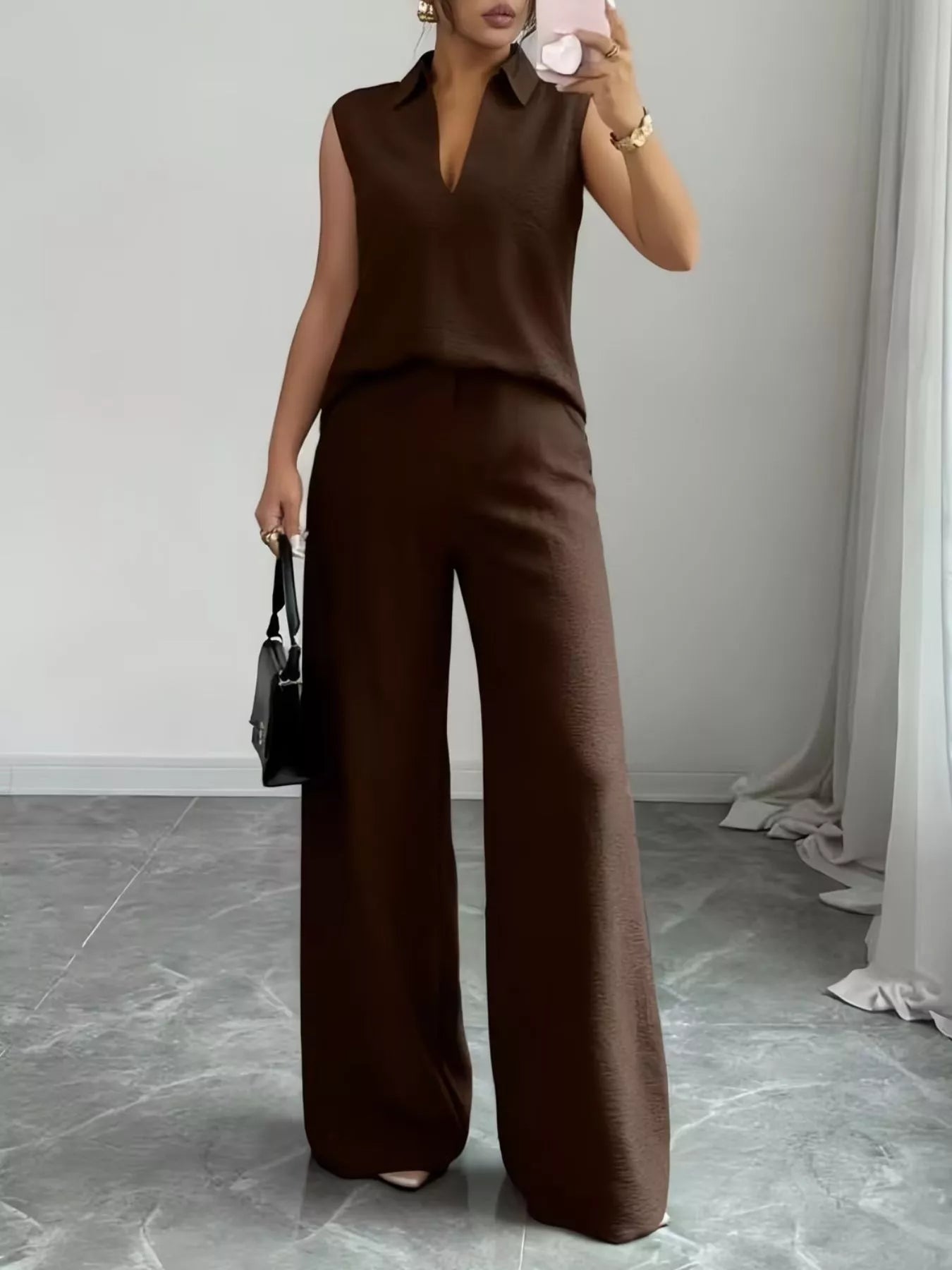 Sleeveless Top and Wide Leg Pants Set - Flip Flop Dynasty