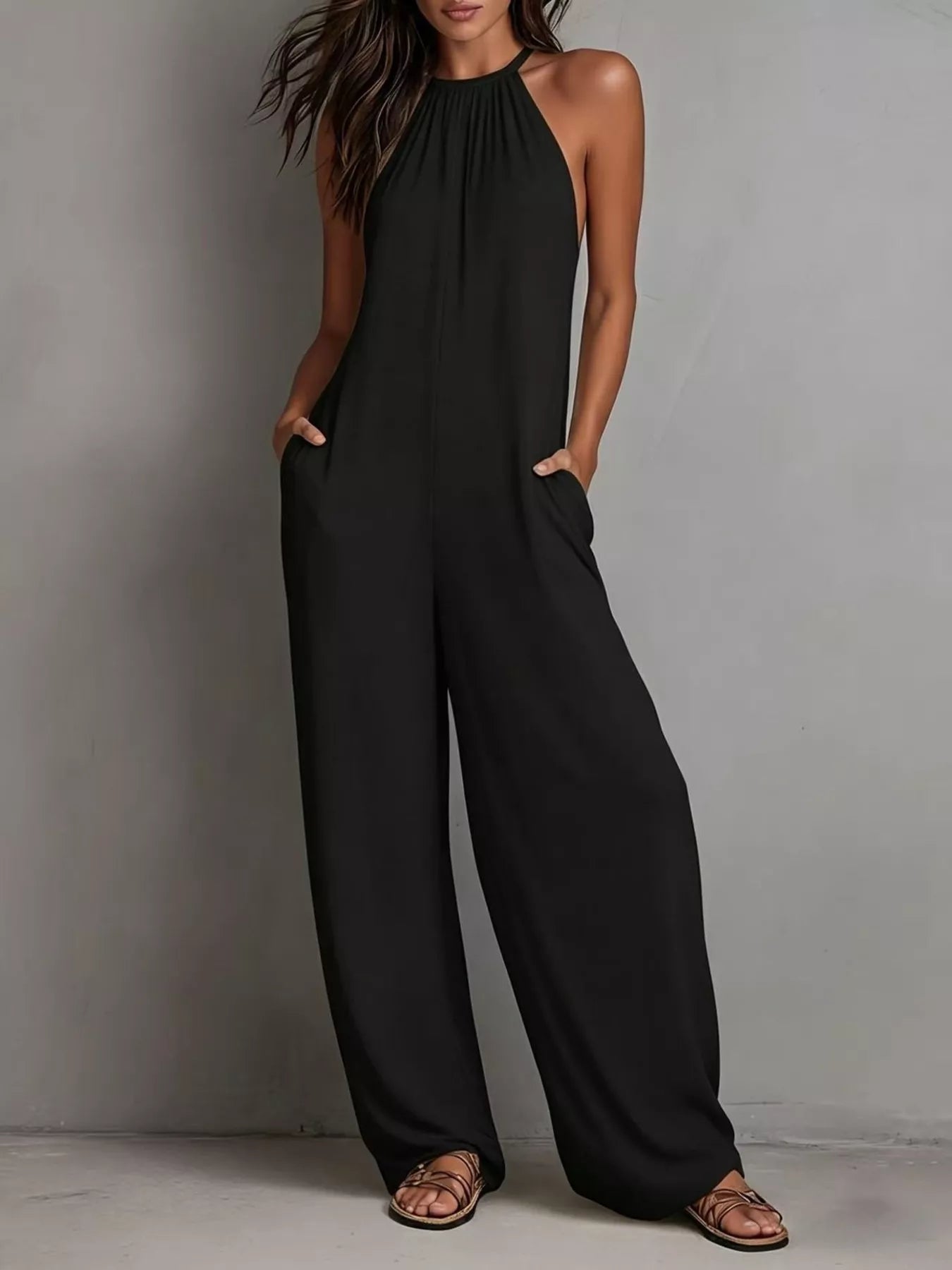 Sleeveless Wide Leg Jumpsuit - Flip Flop Dynasty