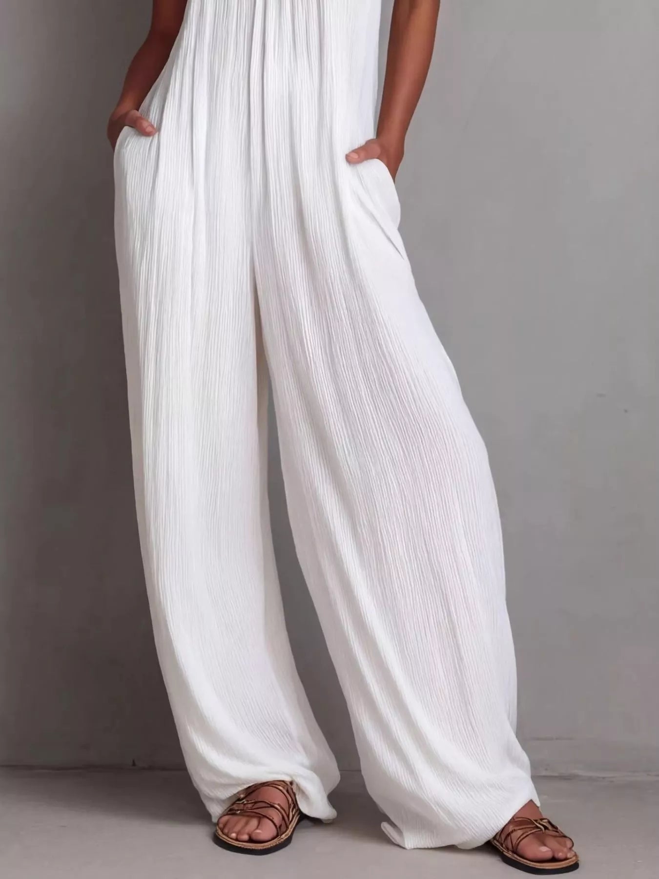 Sleeveless Wide-Leg Jumpsuit - Flip Flop Dynasty
