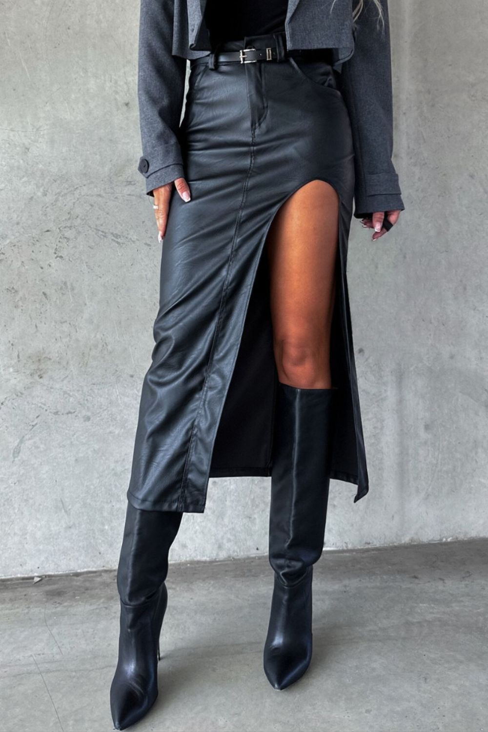 Slit Midi Skirt with Pockets - Flip Flop Dynasty