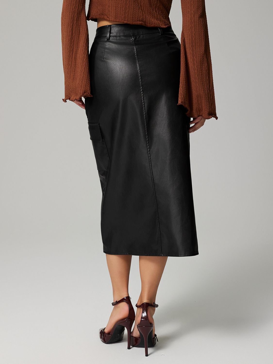 Slit Midi Skirt with Pockets - Flip Flop Dynasty