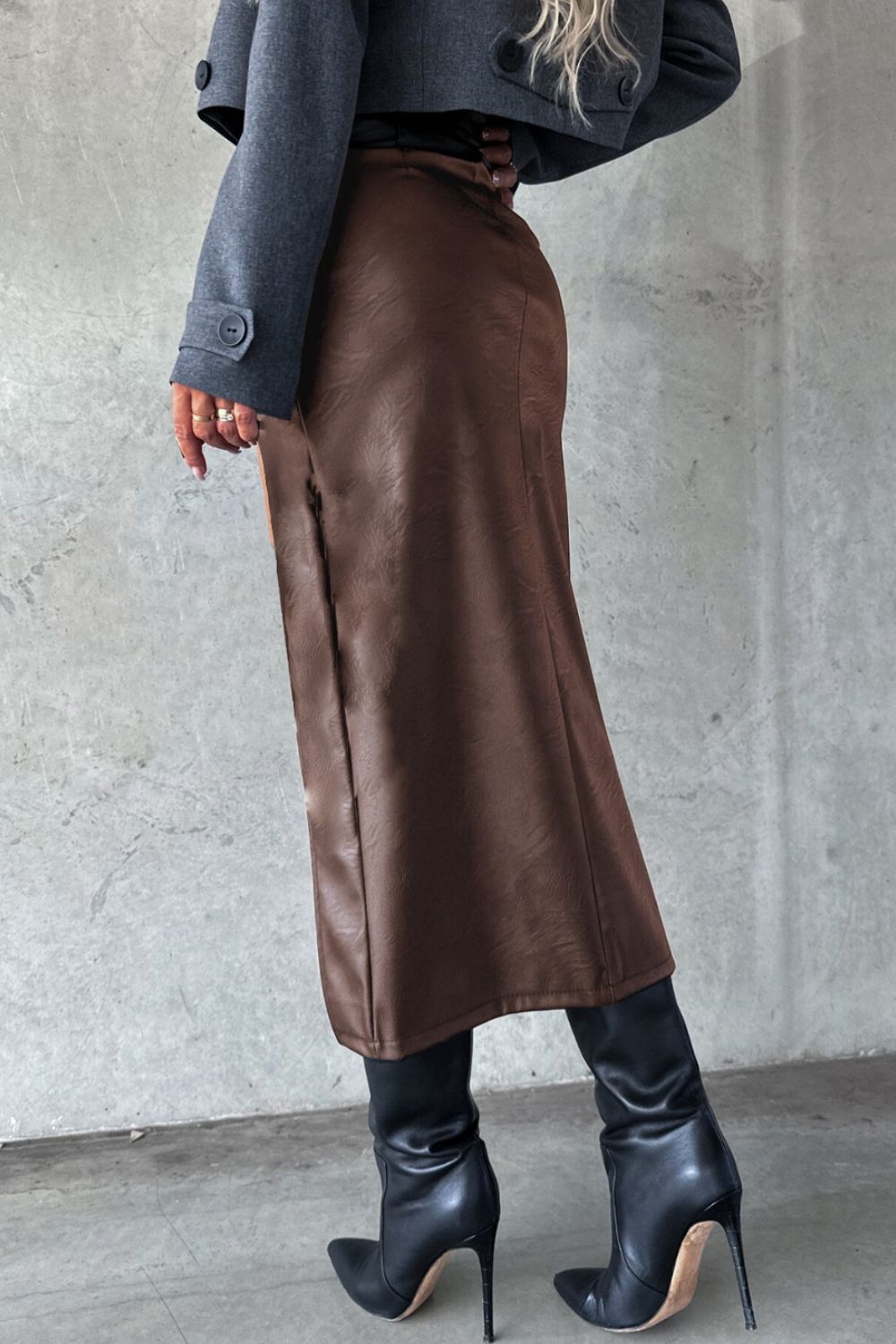 Slit Midi Skirt with Pockets - Flip Flop Dynasty