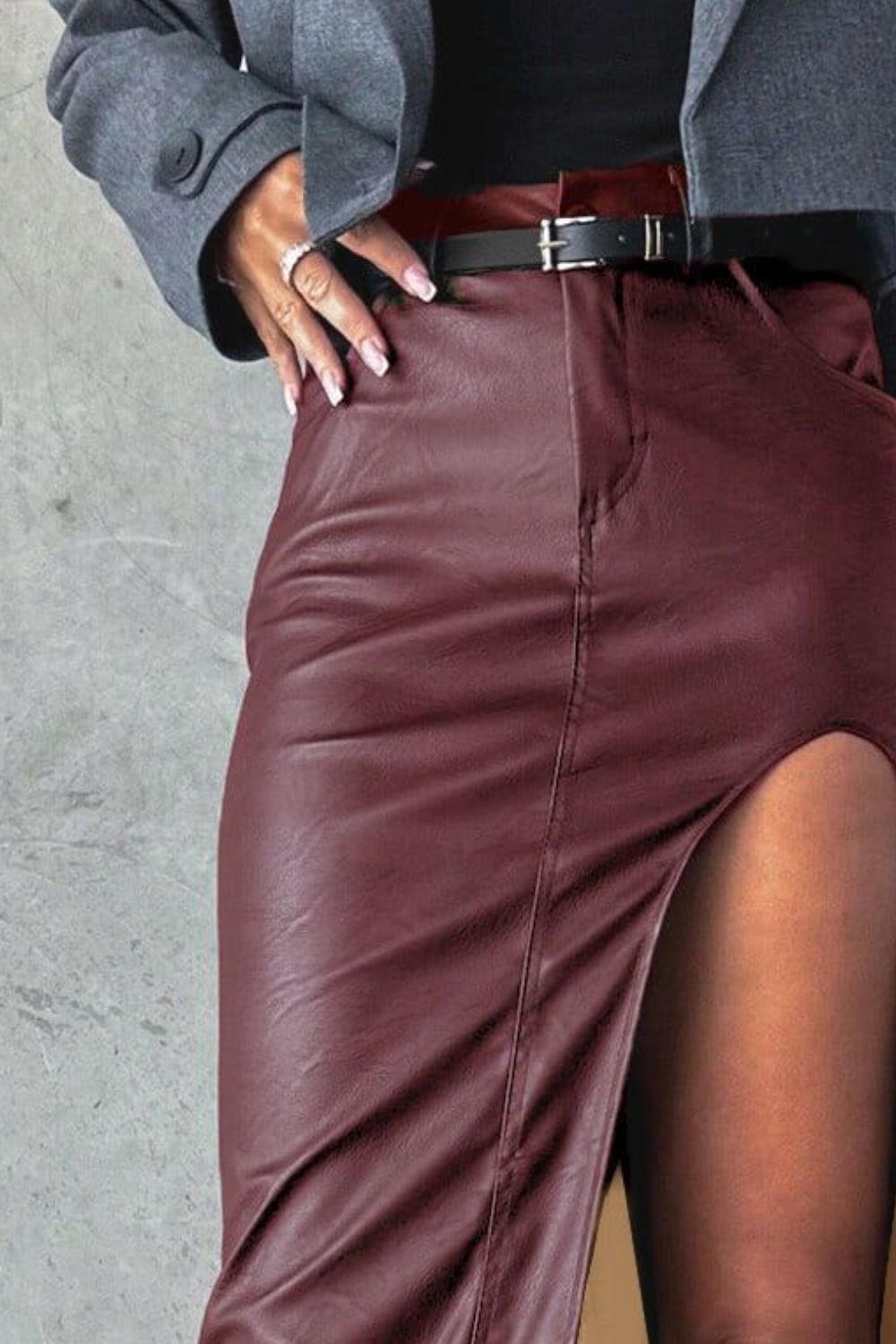 Slit Midi Skirt with Pockets - Flip Flop Dynasty