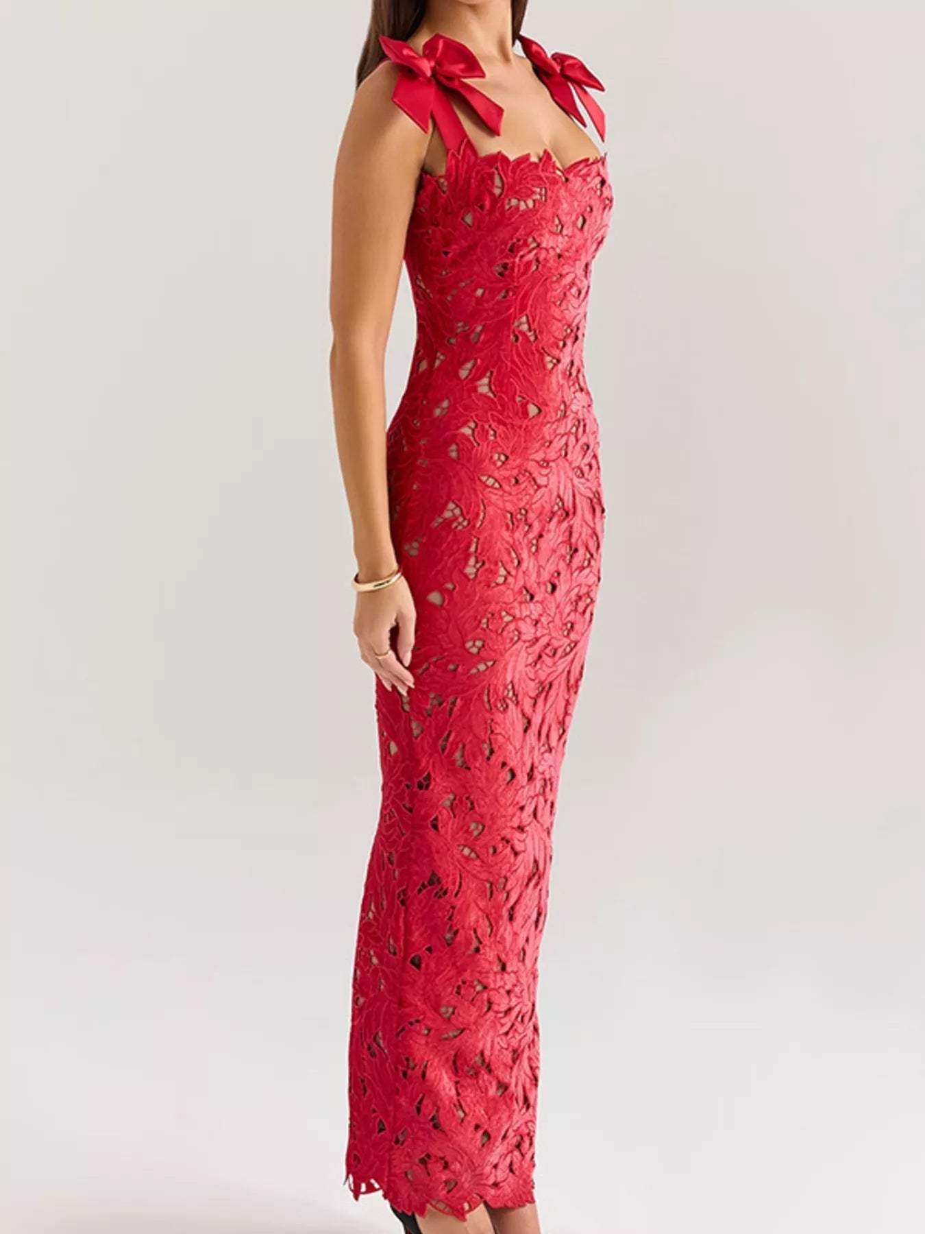 Slit Tie Shoulder Maxi Dress - Flip Flop Dynasty