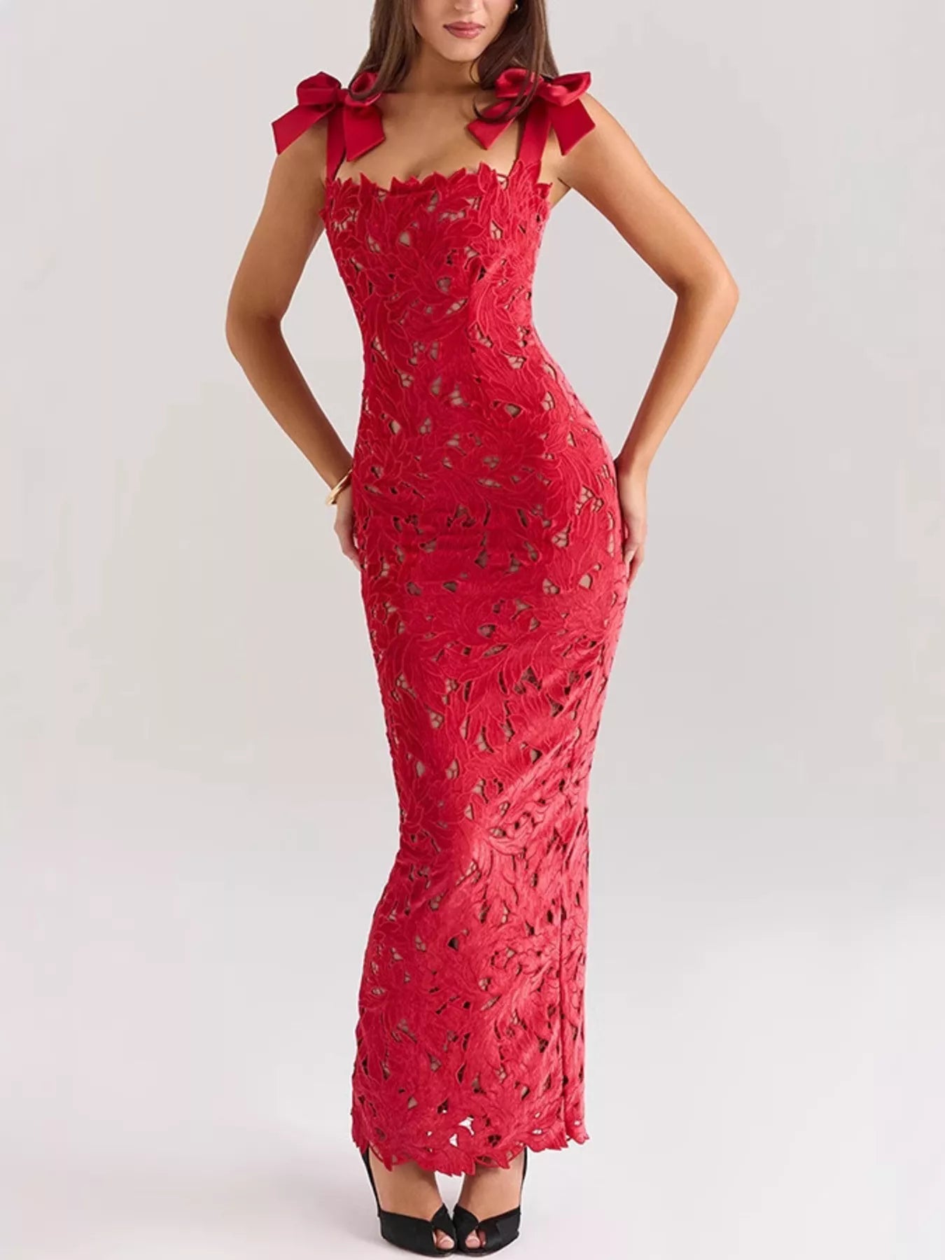 Slit Tie Shoulder Maxi Dress - Flip Flop Dynasty