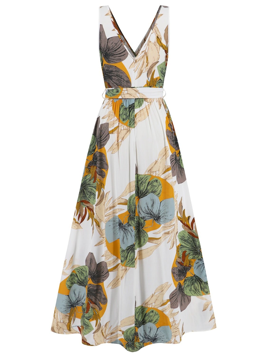 Slit Tied Printed Surplice Dress - Flip Flop Dynasty