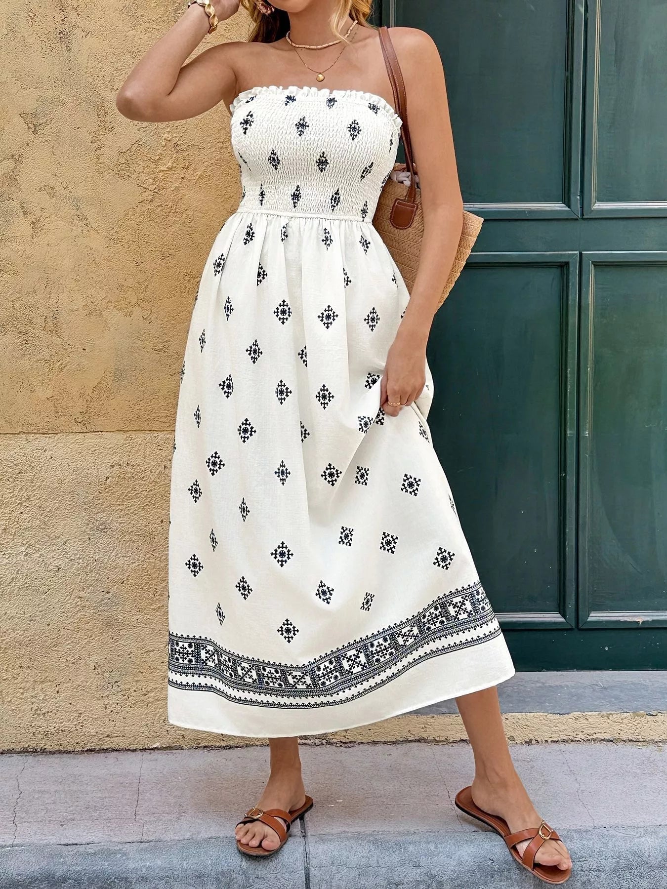 Smocked Tube Midi Dress - Flip Flop Dynasty