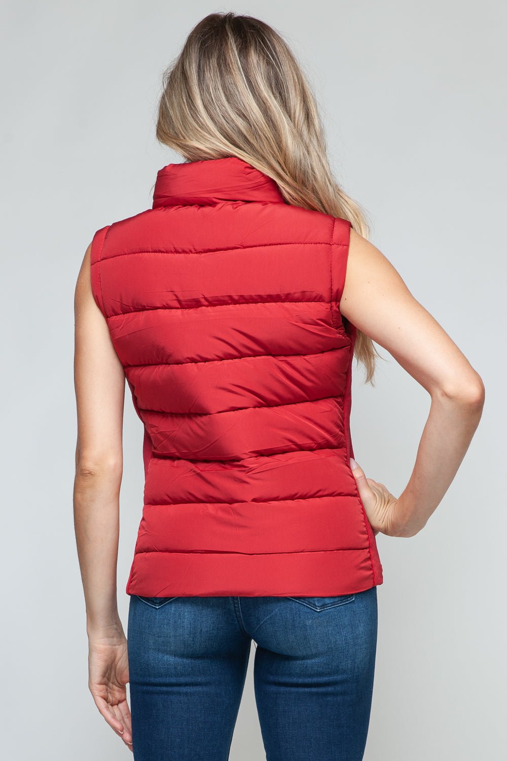 Snobbish Zip Up Turtleneck Vest with Pockets - Flip Flop Dynasty