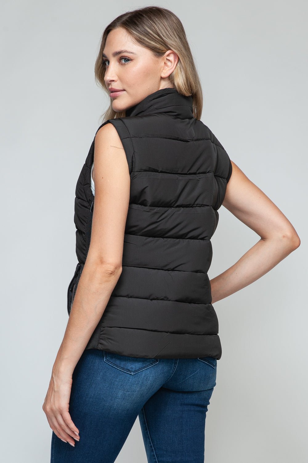 Snobbish Zip Up Turtleneck Vest with Pockets - Flip Flop Dynasty