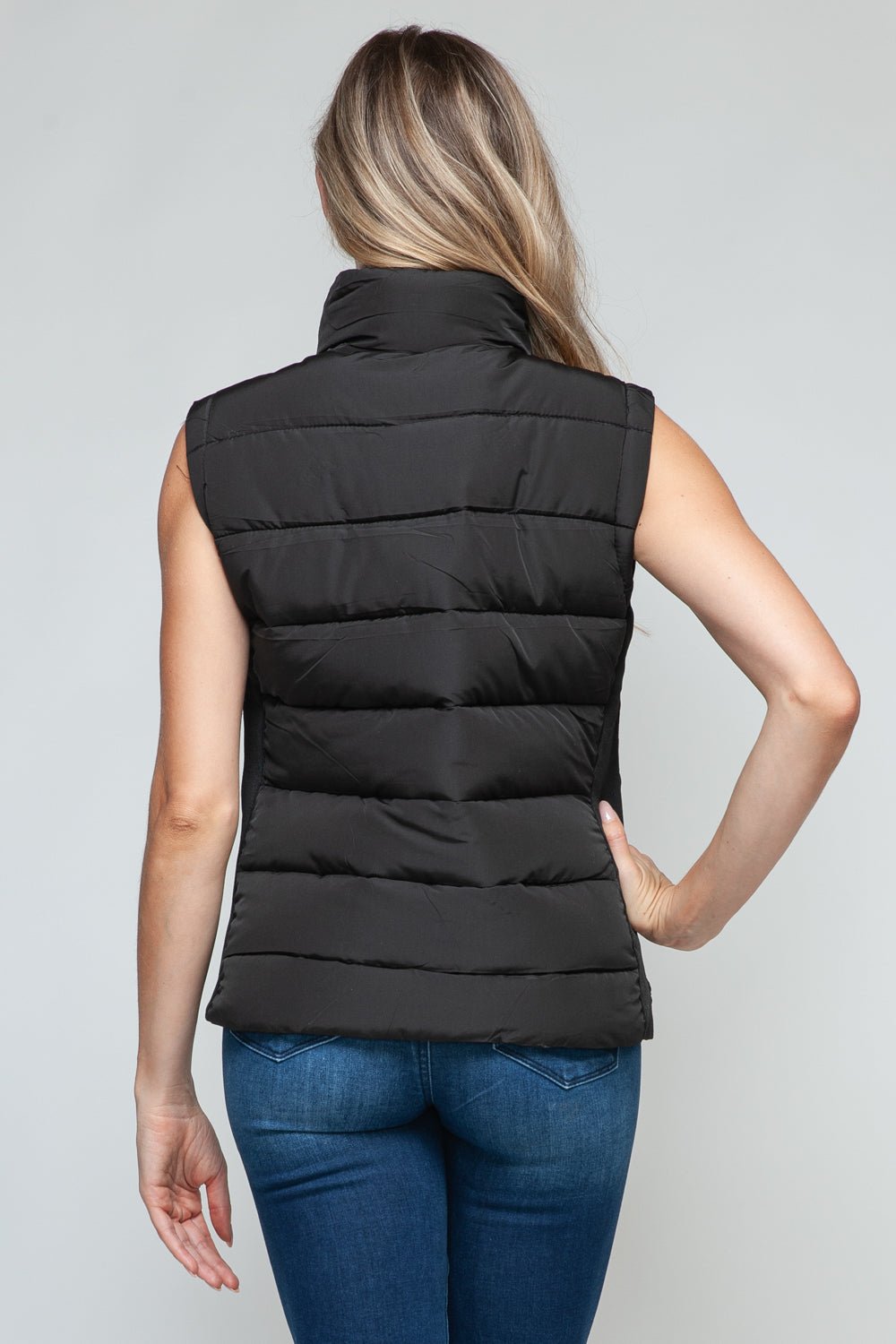 Snobbish Zip Up Turtleneck Vest with Pockets - Flip Flop Dynasty