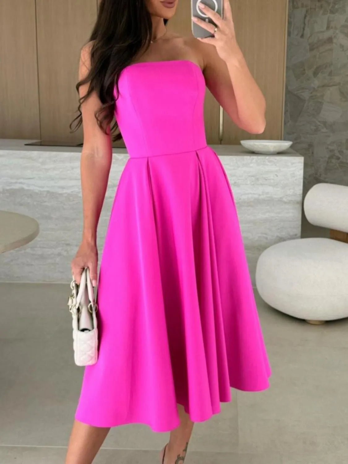 Solid Color Tube Midi Dress - Flip Flop Dynasty