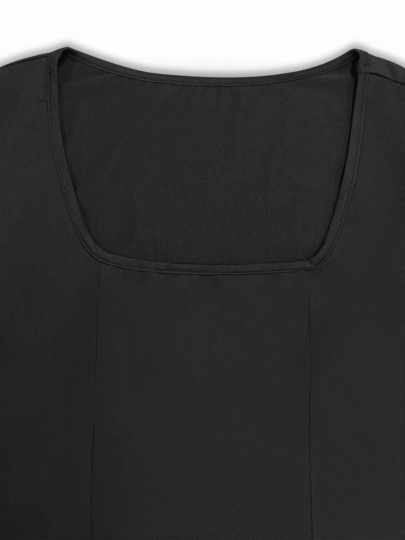 Square Neck Long Sleeve Slit Bodycon Maxi Dress - Flip Flop Dynasty