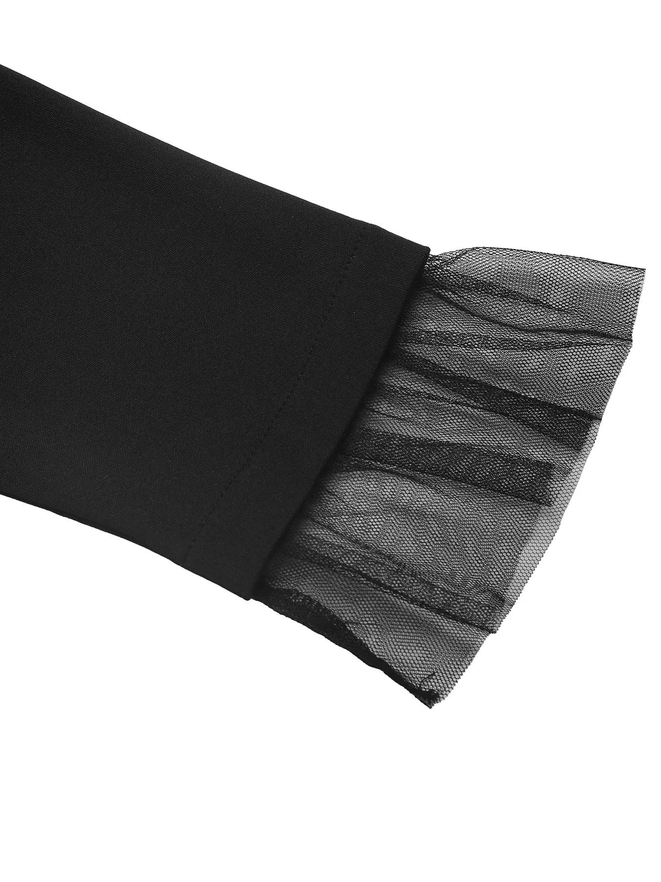 Square Neck Puff Sleeve Mesh Hem Dress - Flip Flop Dynasty