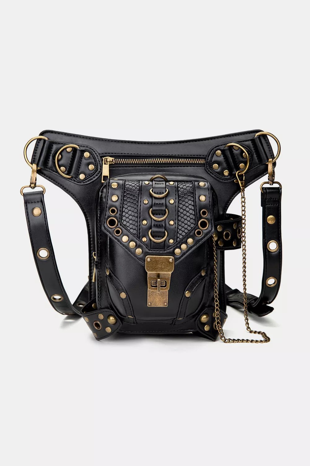 Steampunk Rivet Decor Multipurpose Crossbody Bag - Flip Flop Dynasty