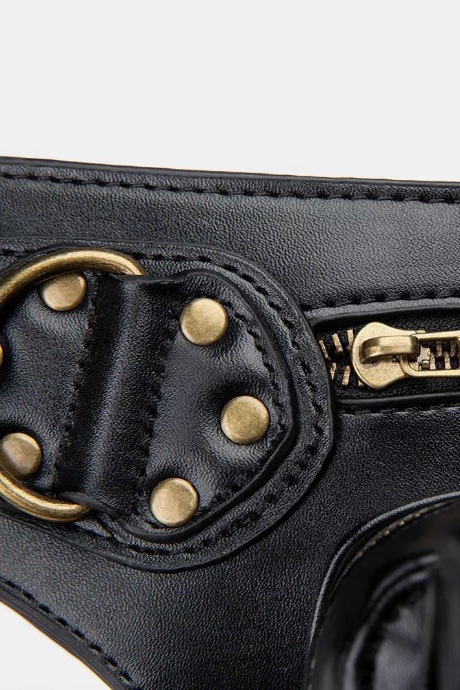 Steampunk Rivet Decor Multipurpose Crossbody Bag - Flip Flop Dynasty