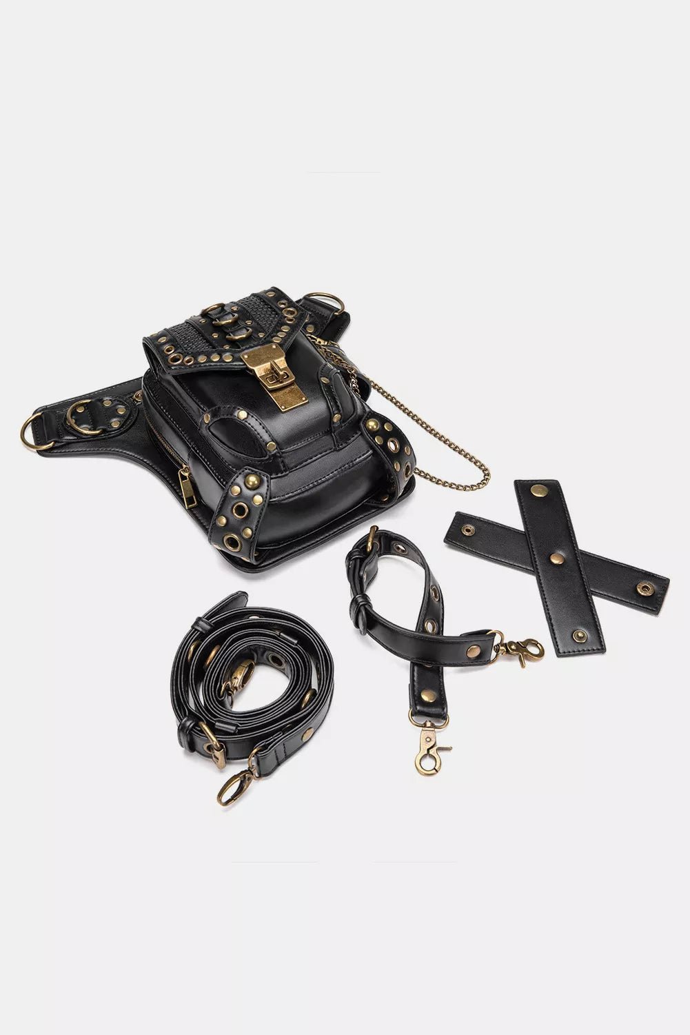 Steampunk Rivet Decor Multipurpose Crossbody Bag - Flip Flop Dynasty