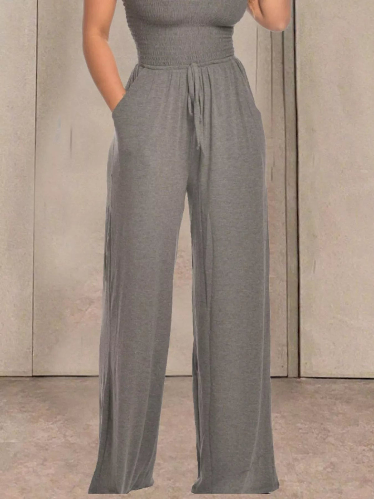 Strapless Smocked Wide-Leg Jumpsuit - Flip Flop Dynasty