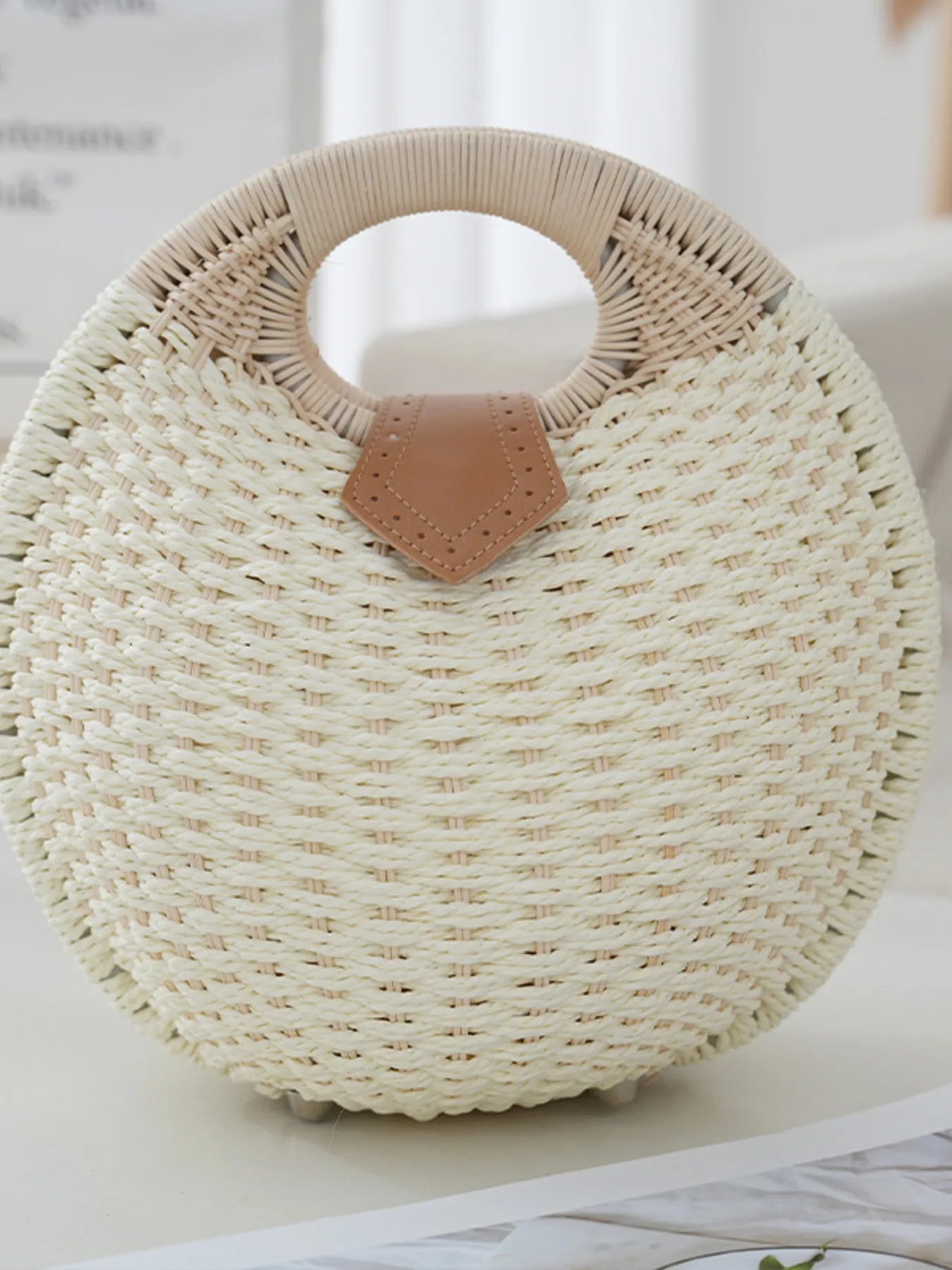 Straw Braided Round Handbag - Flip Flop Dynasty