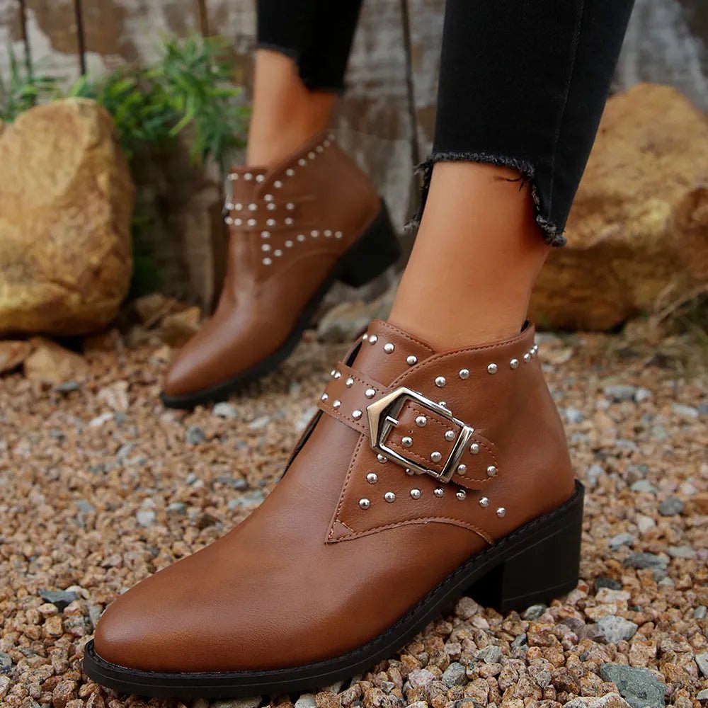 Studded Buckle Chelsea Boots - Flip Flop Dynasty