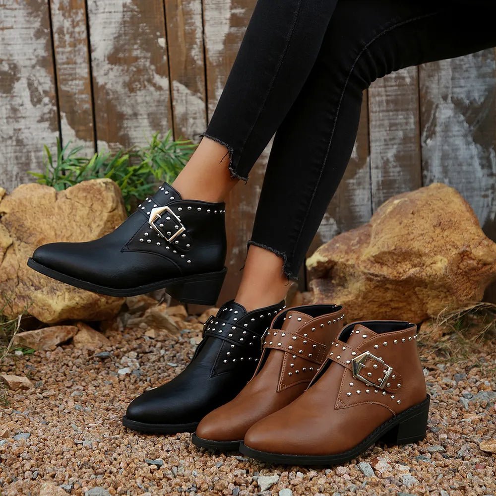 Studded Buckle Chelsea Boots - Flip Flop Dynasty