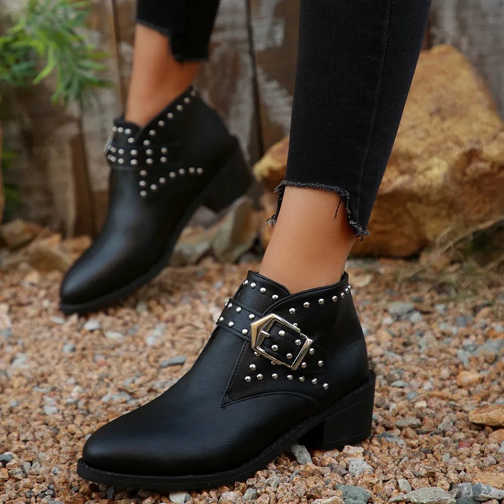 Studded Buckle Chelsea Boots - Flip Flop Dynasty