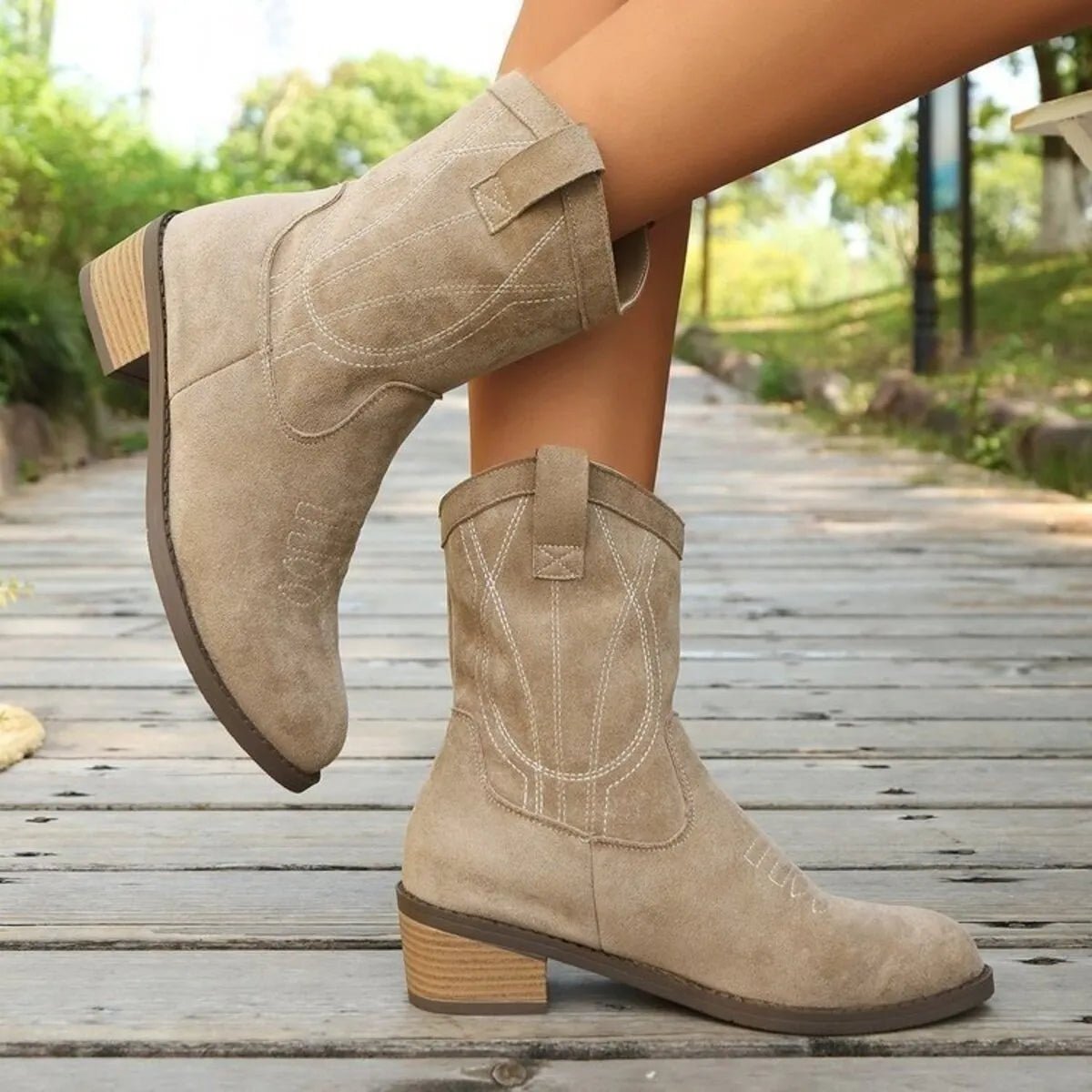 Suede Block Heel Boots - Flip Flop Dynasty