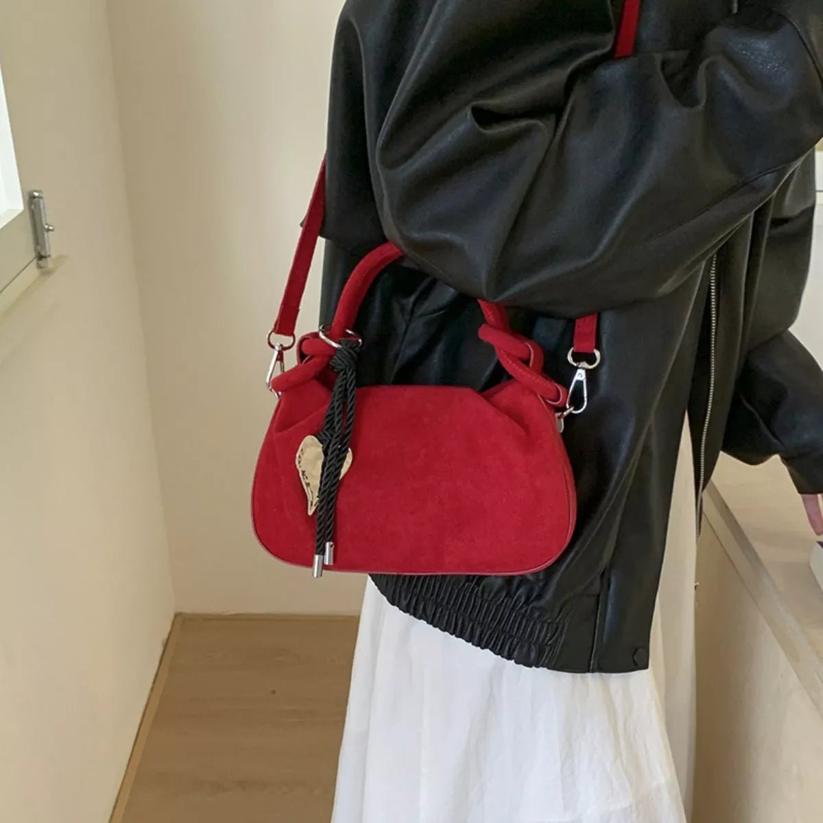 Suede Mini Crossbody Bag with Adjustable Strap - Flip Flop Dynasty