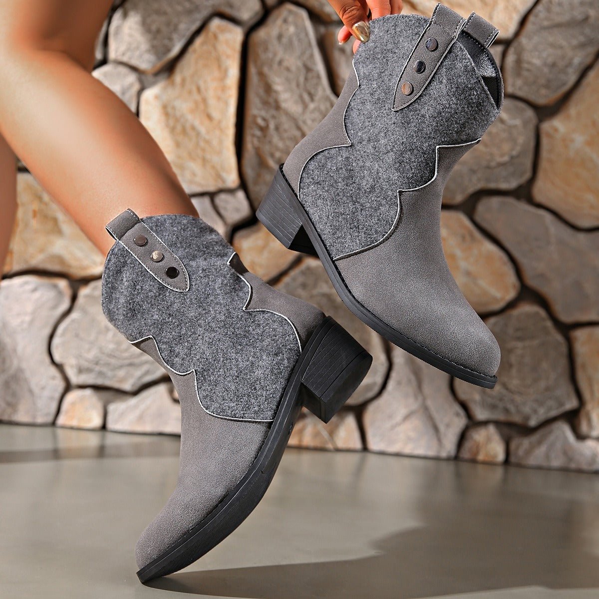 Suede Point Toe Block Heel Boots - Flip Flop Dynasty