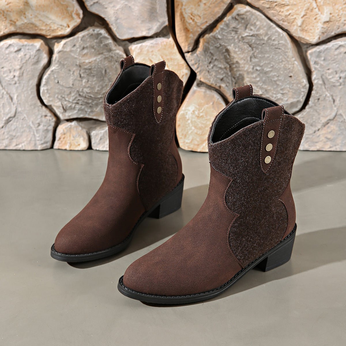 Suede Point Toe Block Heel Boots - Flip Flop Dynasty