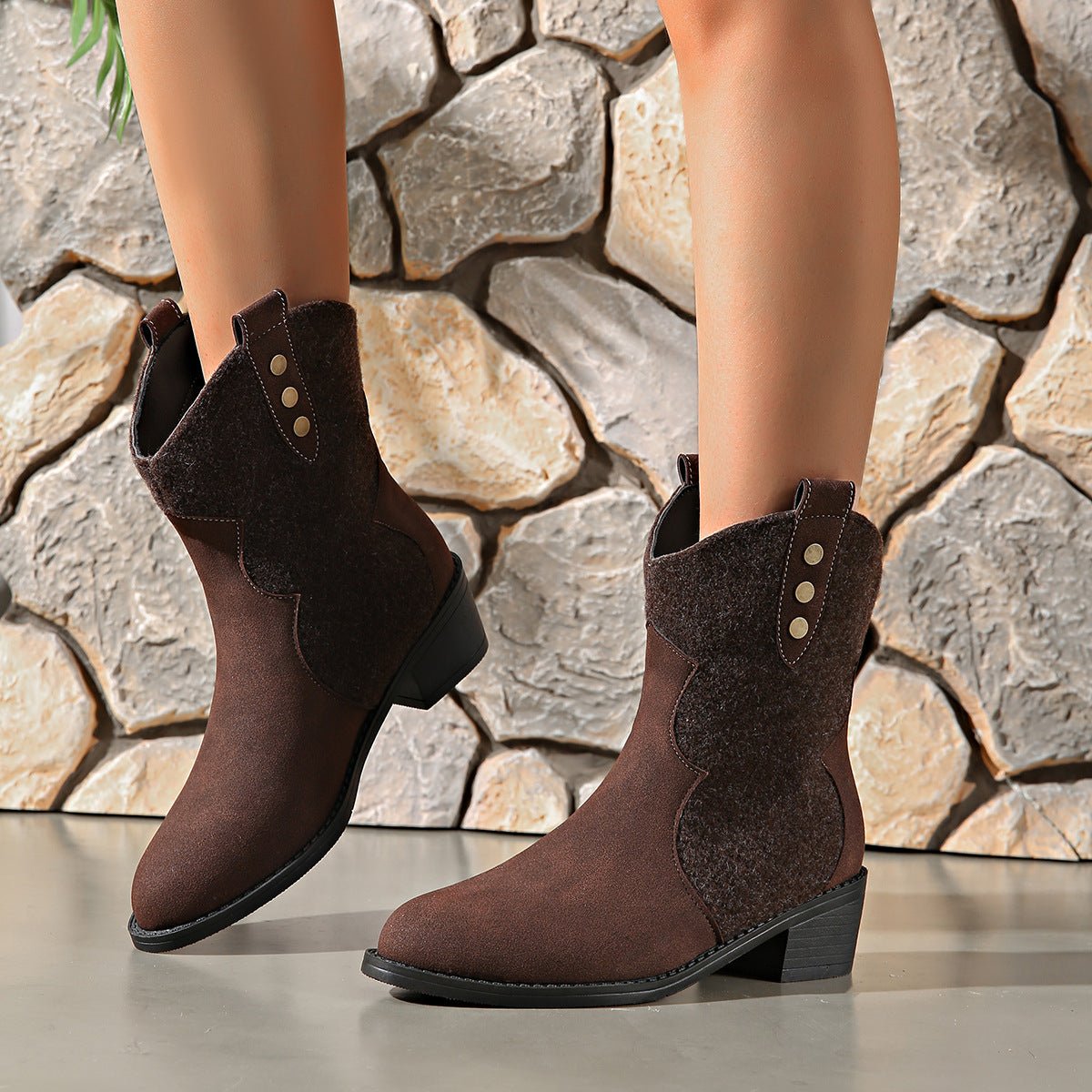 Suede Point Toe Block Heel Boots - Flip Flop Dynasty