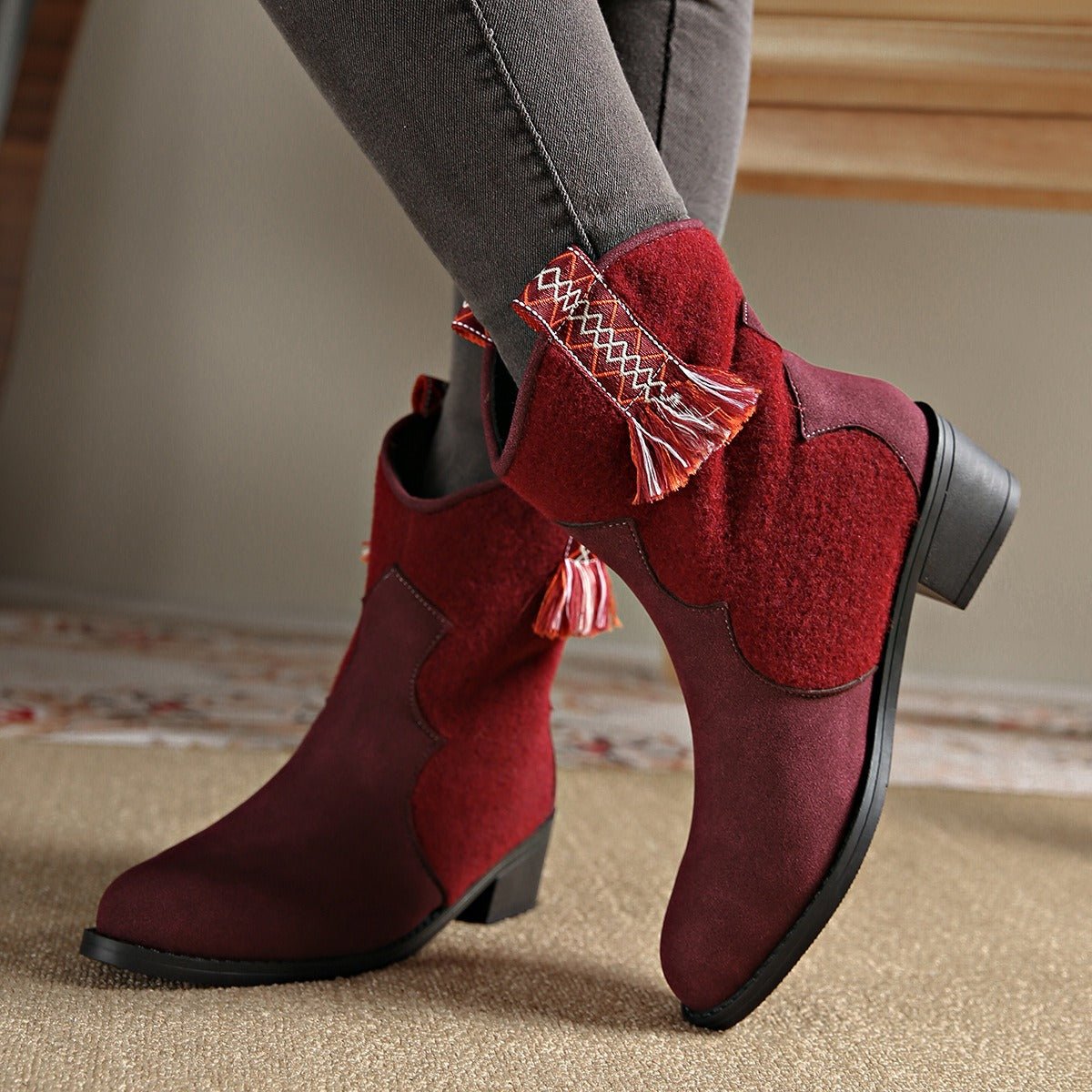 Suede Point Toe Block Heel Boots - Flip Flop Dynasty