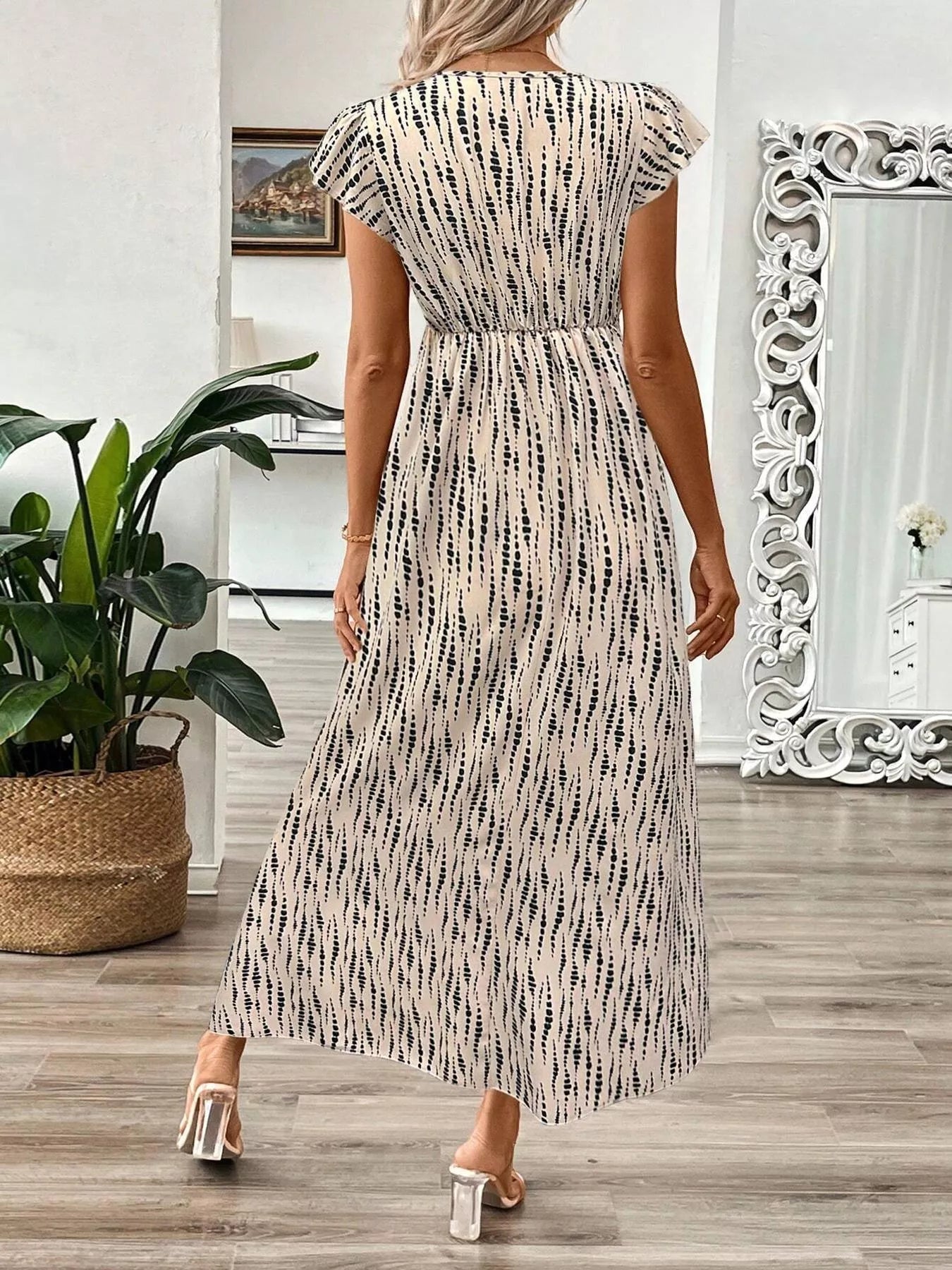 Surplice Cap Sleeve Midi Dress - Flip Flop Dynasty