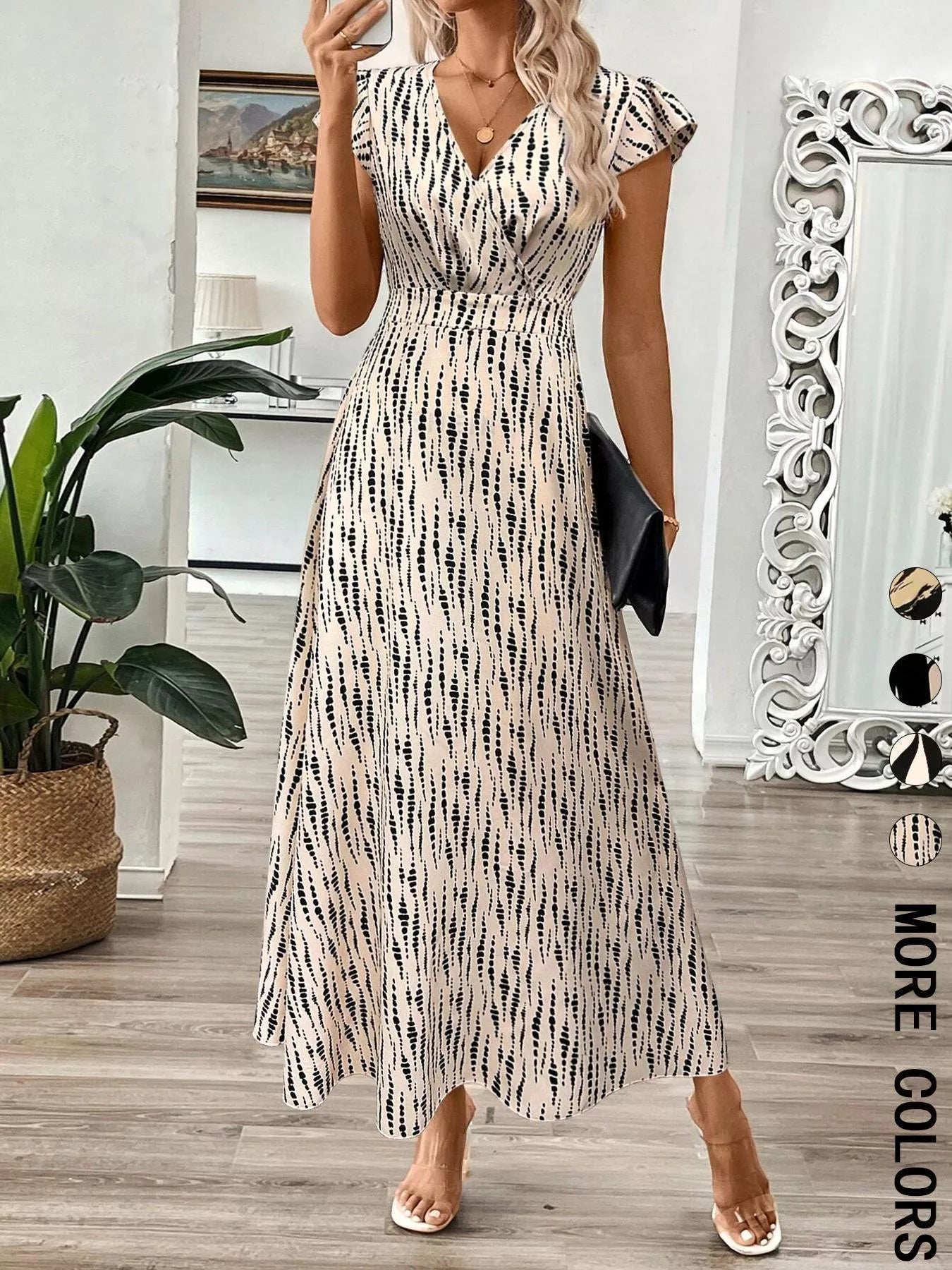 Surplice Cap Sleeve Midi Dress - Flip Flop Dynasty