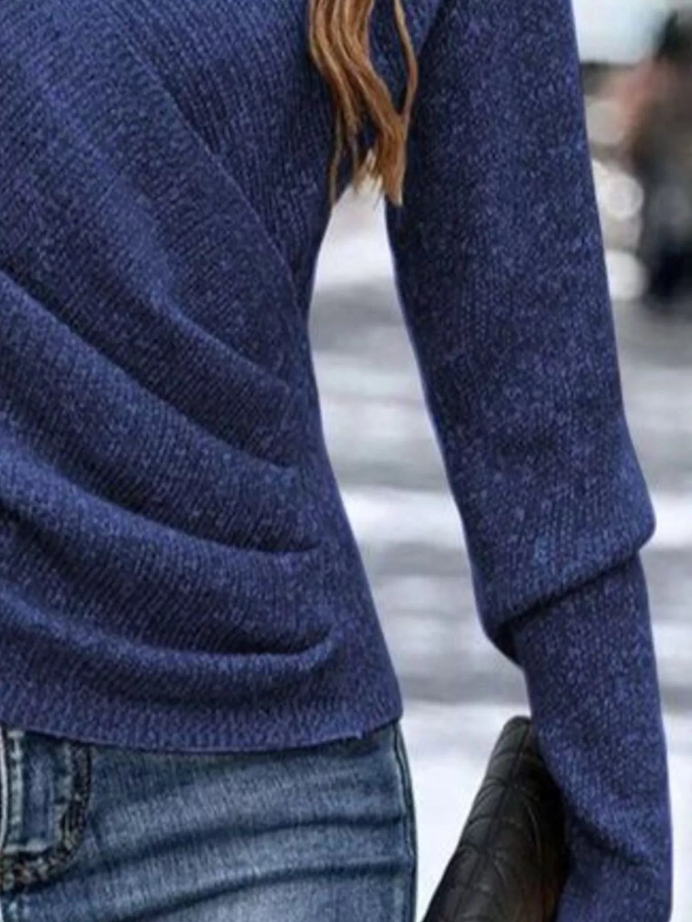 Surplice Long Sleeve Knit Top - Flip Flop Dynasty