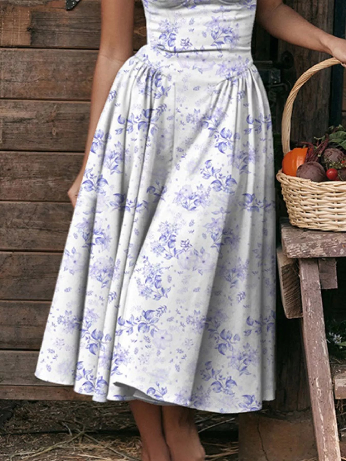 Sweetheart Neck Spaghetti Strap Midi Dress - Flip Flop Dynasty