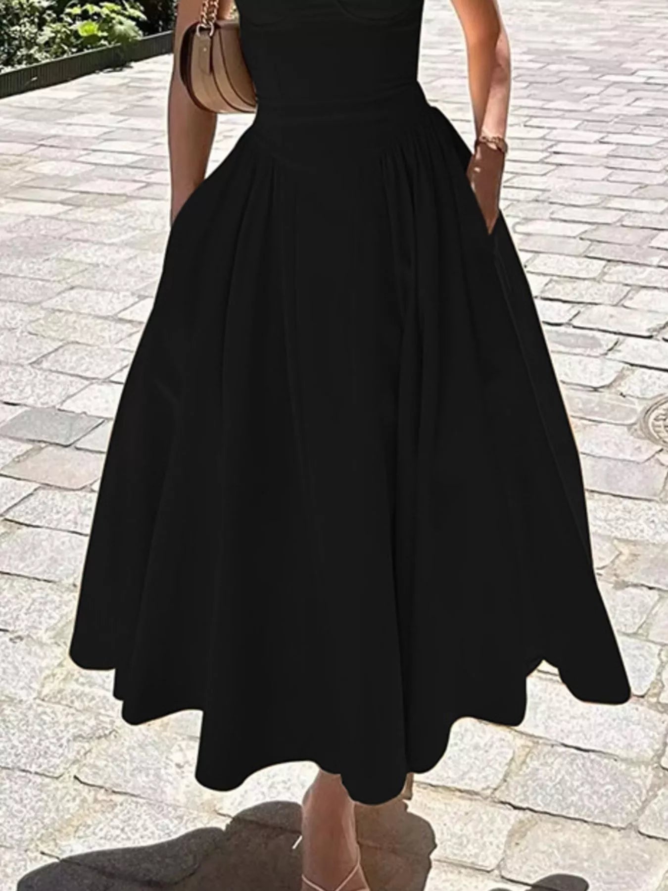 Sweetheart Neck Spaghetti Strap Midi Dress - Flip Flop Dynasty