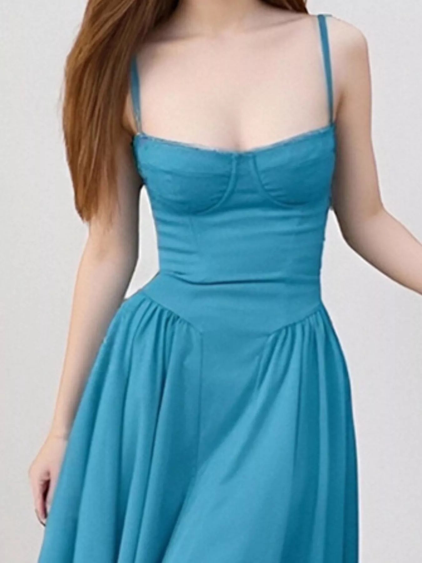 Sweetheart Neck Spaghetti Strap Midi Dress - Flip Flop Dynasty