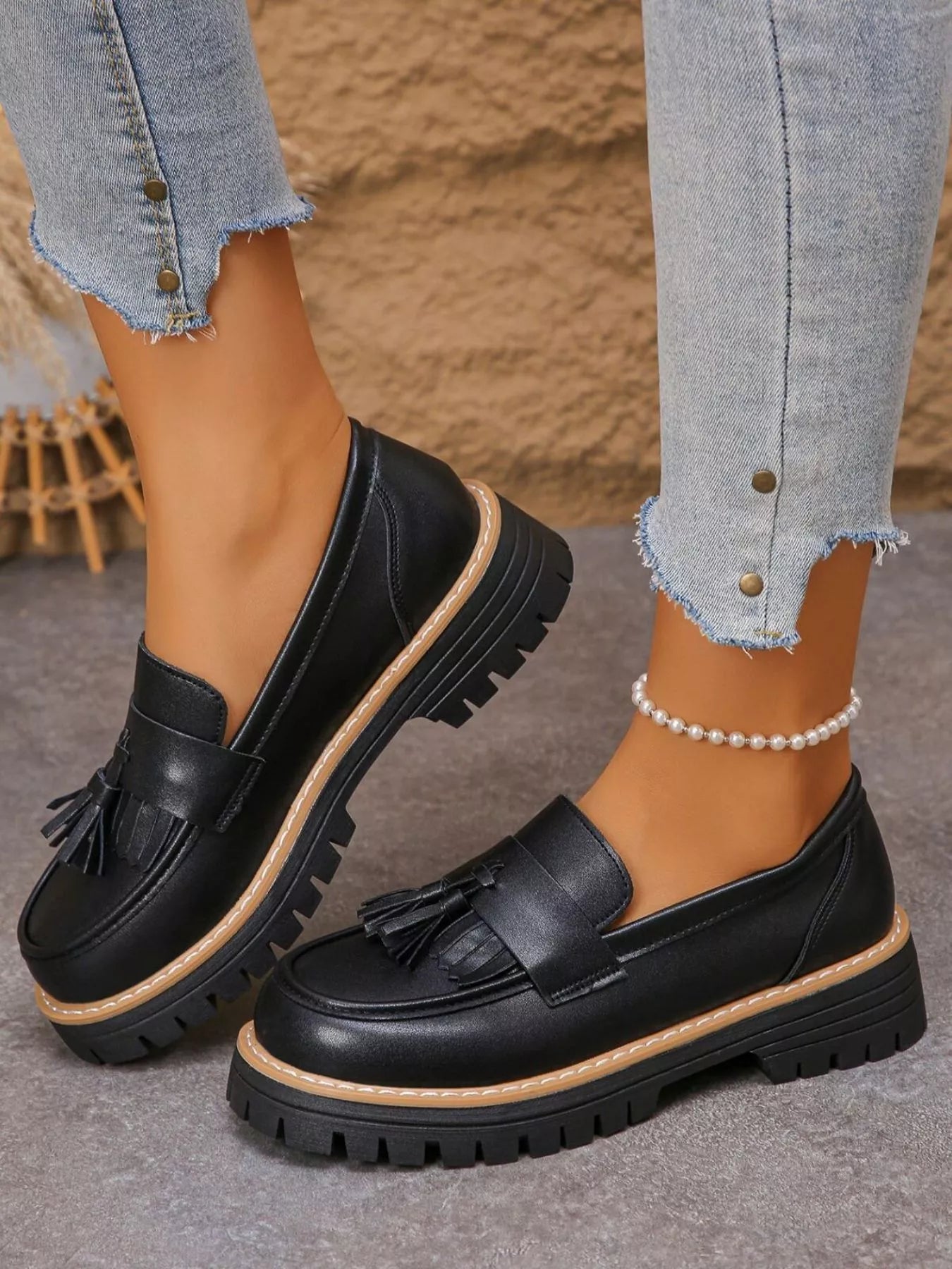Tassel Round Toe Platform Loafers - Flip Flop Dynasty