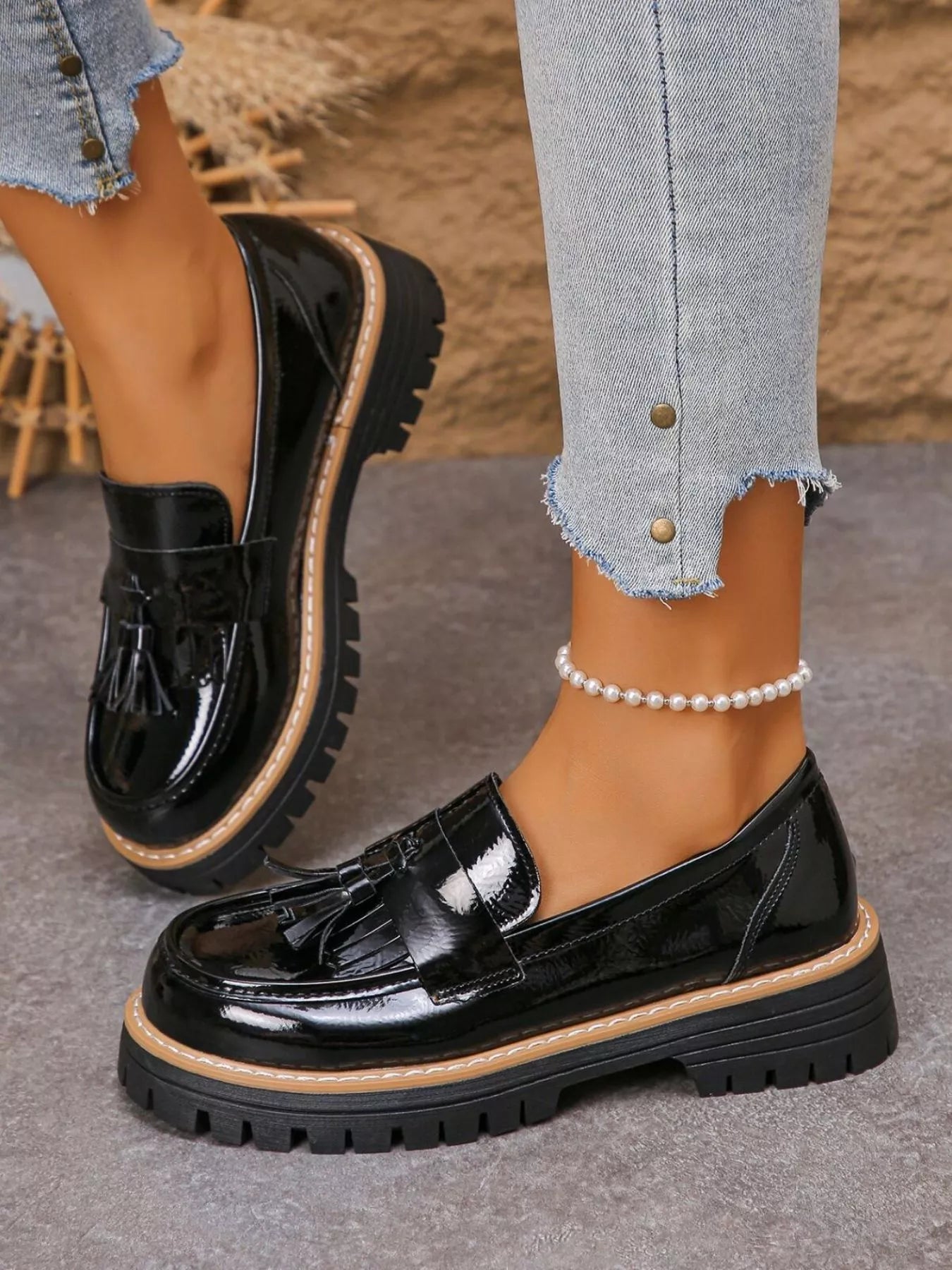 Tassel Round Toe Platform Loafers - Flip Flop Dynasty