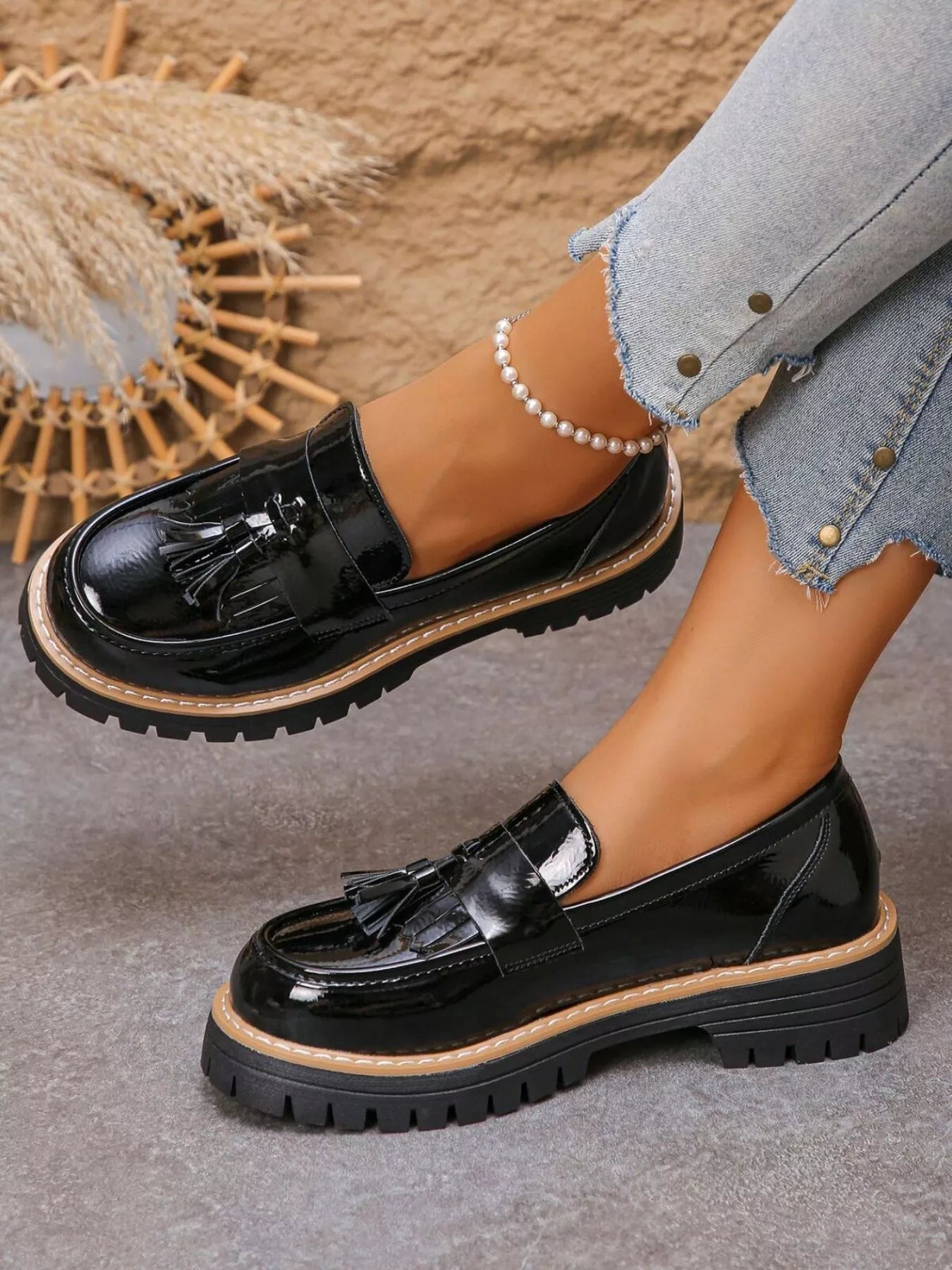 Tassel Round Toe Platform Loafers - Flip Flop Dynasty