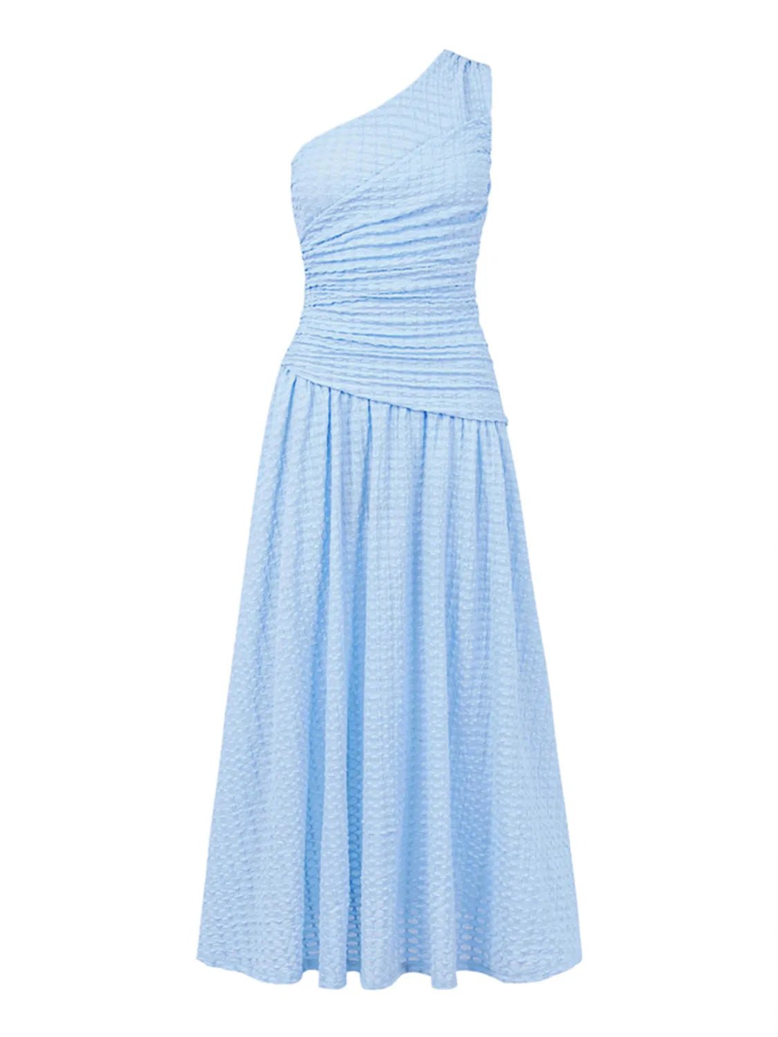 Textured Single Shoulder Dress - Flip Flop Dynasty
