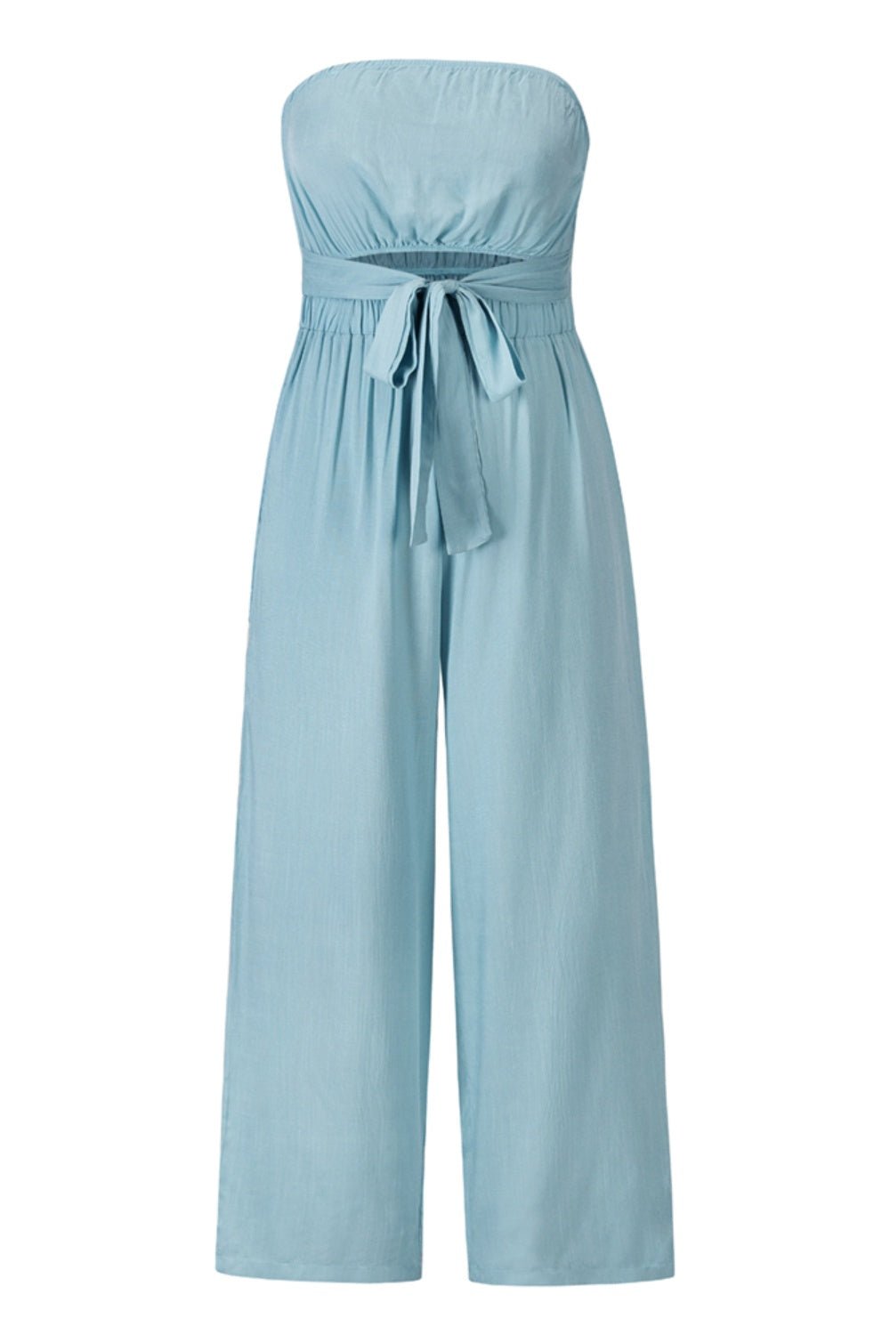 Tied Cutout Tube Wide Leg Jumpsuit - Flip Flop Dynasty