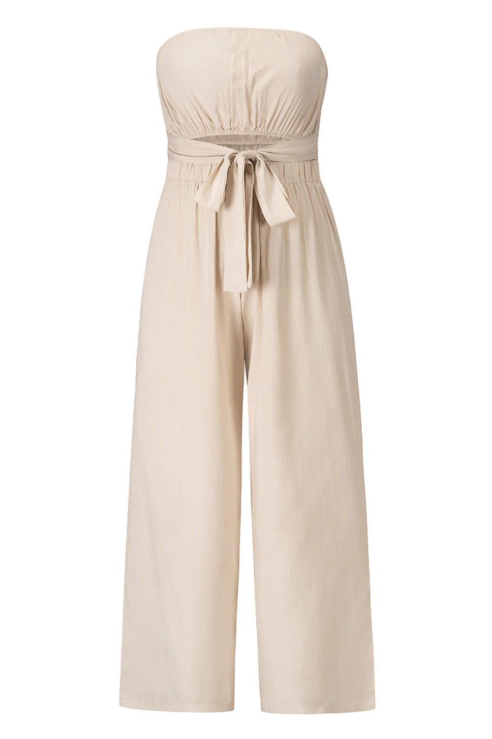 Tied Cutout Tube Wide Leg Jumpsuit - Flip Flop Dynasty