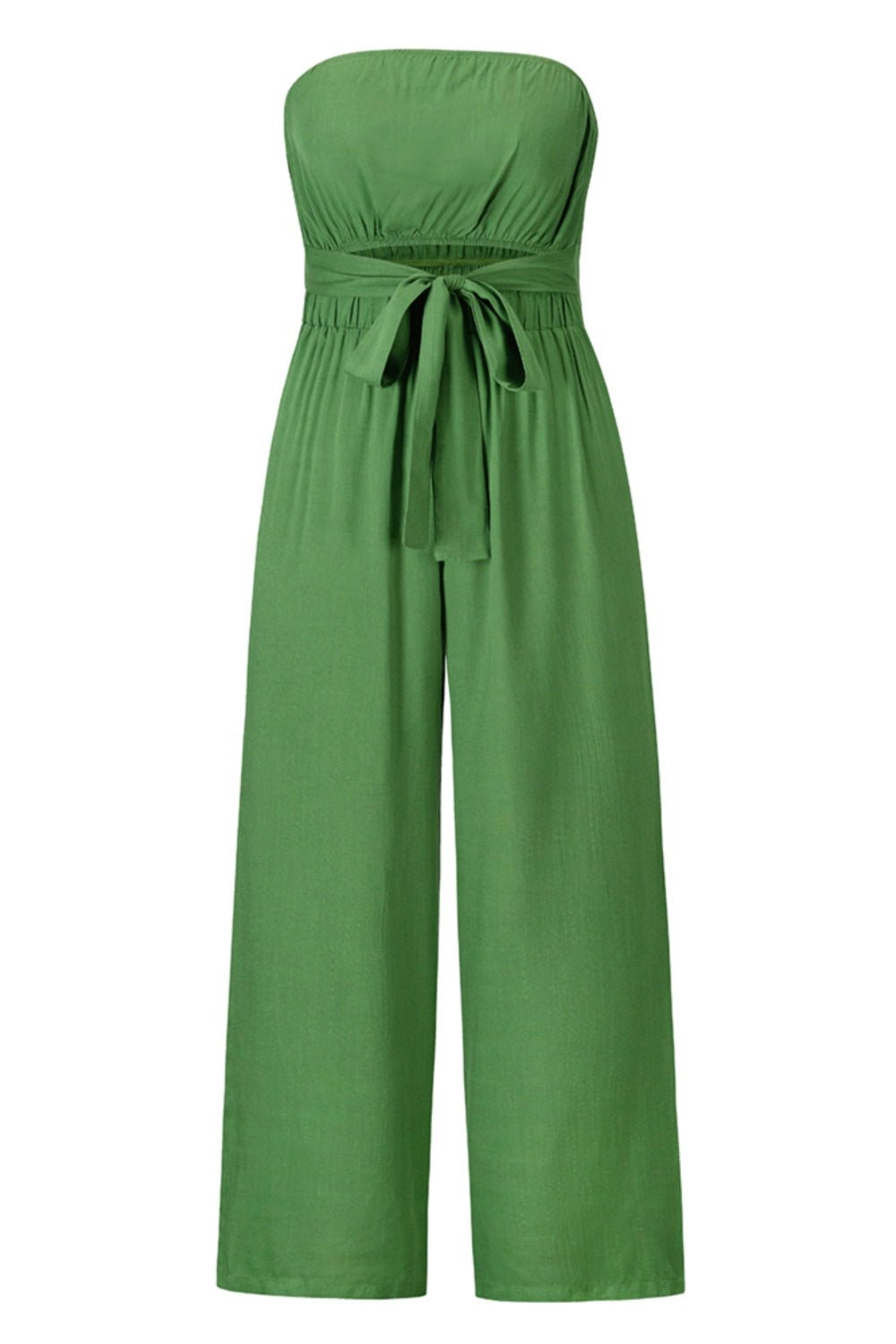 Tied Cutout Tube Wide Leg Jumpsuit - Flip Flop Dynasty