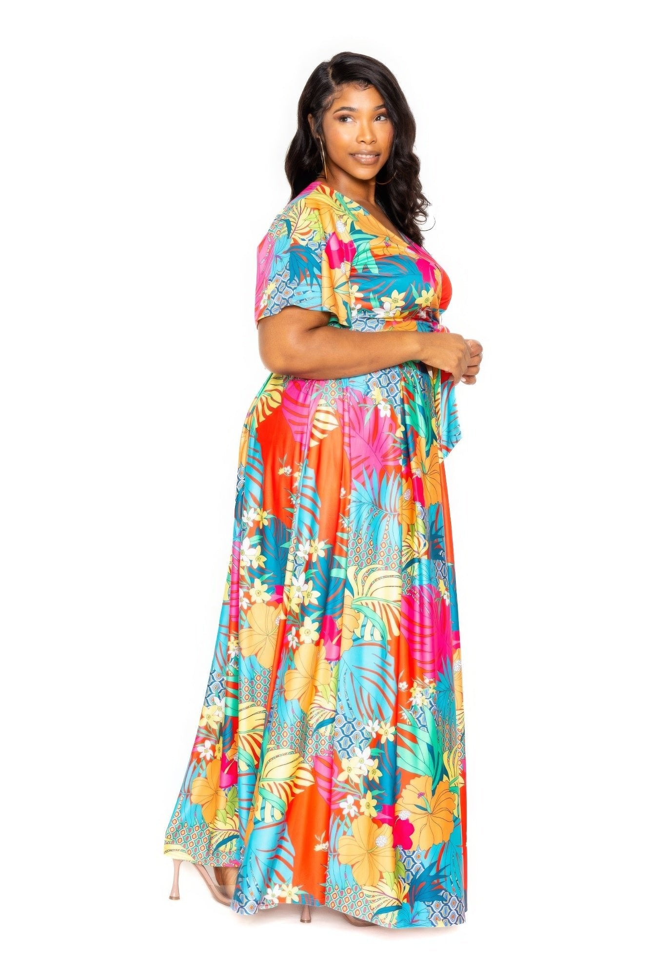 Tropical floral maxi skirt & top set - Flip Flop Dynasty